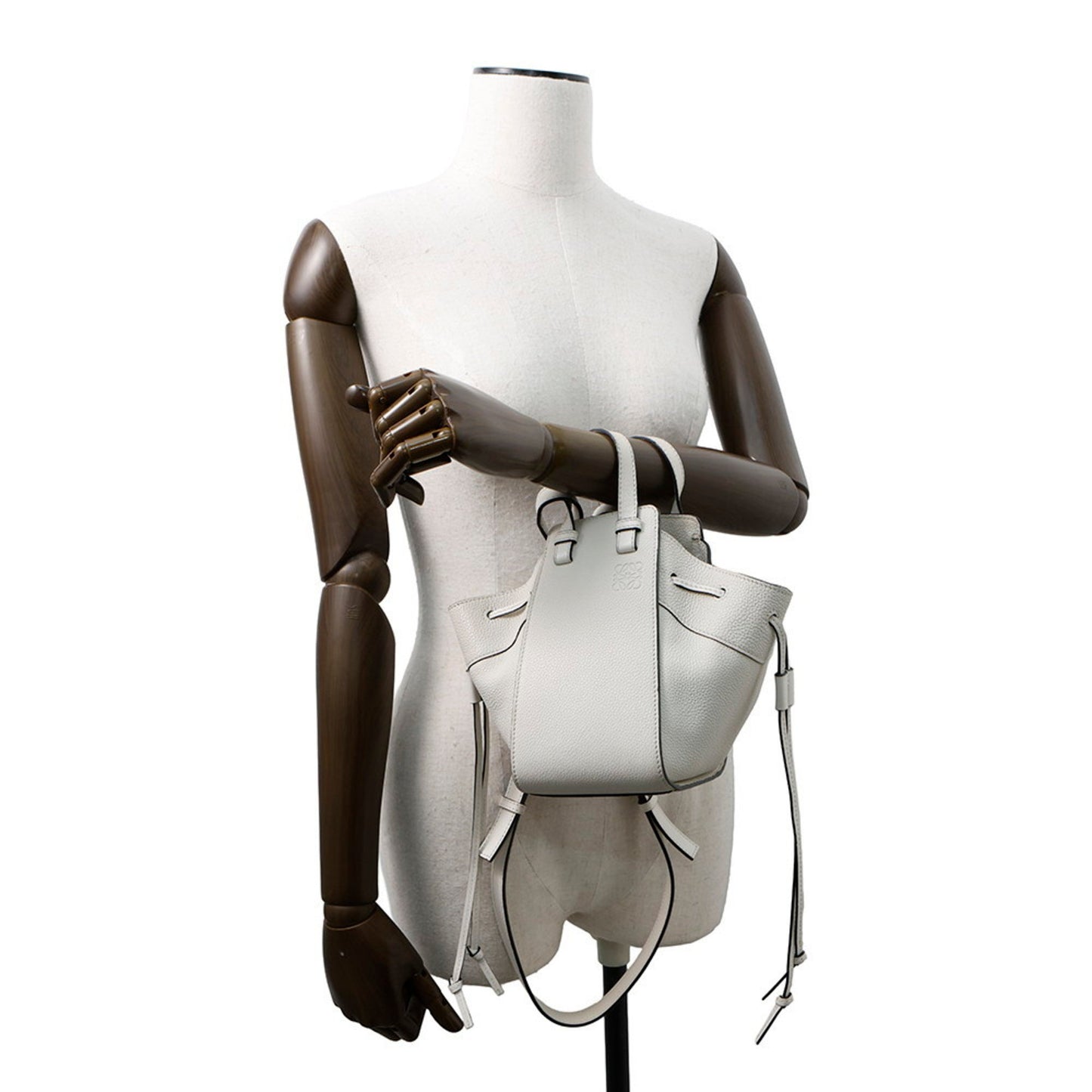 Loewe Hammock, White, Leather, handbag