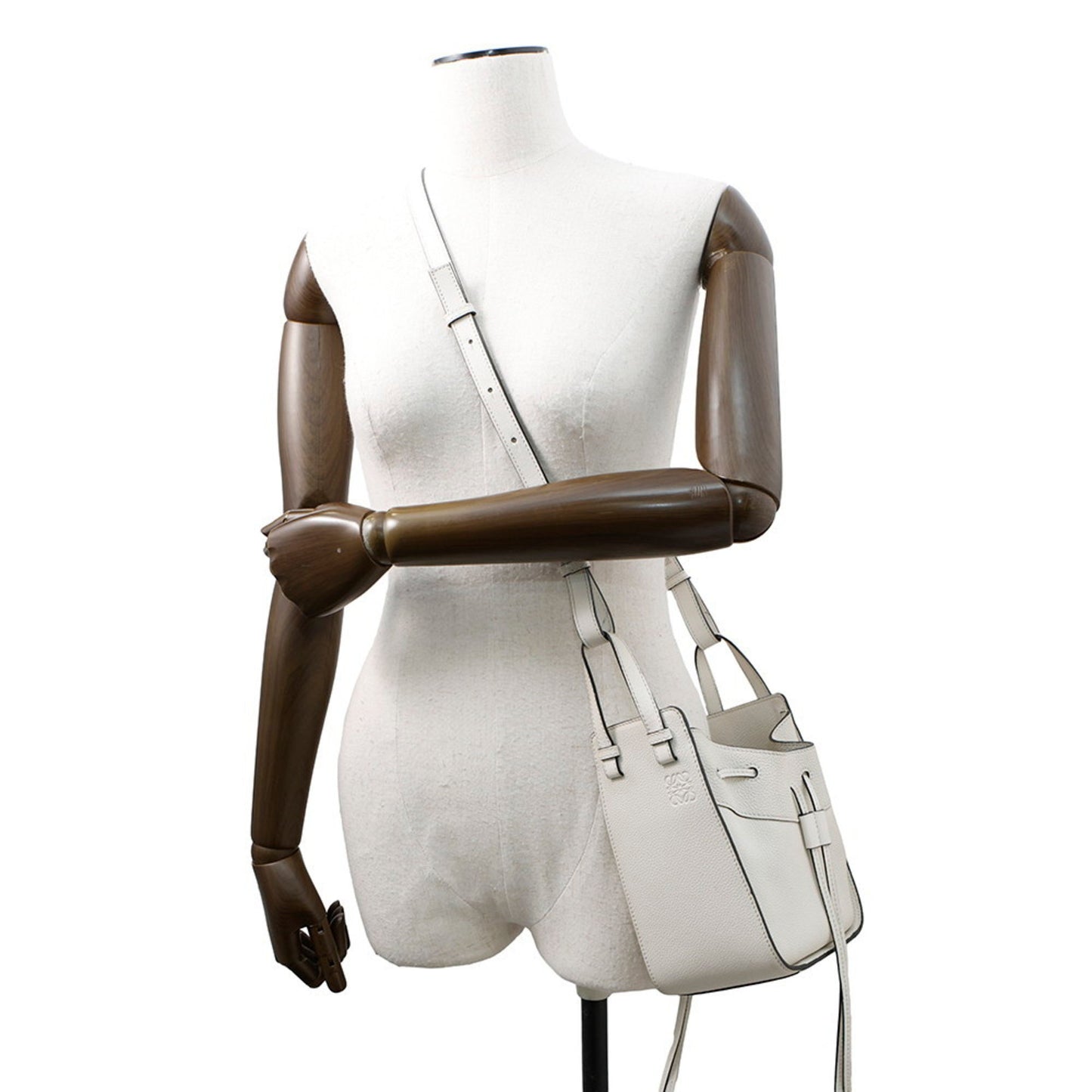 Loewe Hammock, White, Leather, handbag