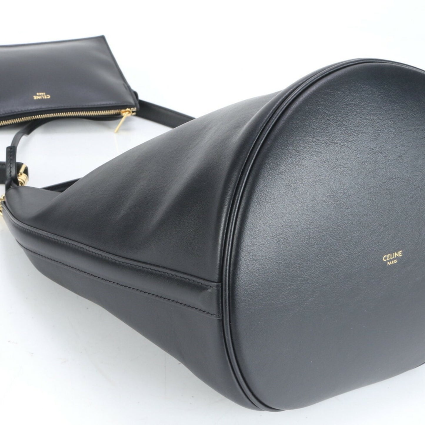 Céline Bucket 16, Black, Leather, handbag