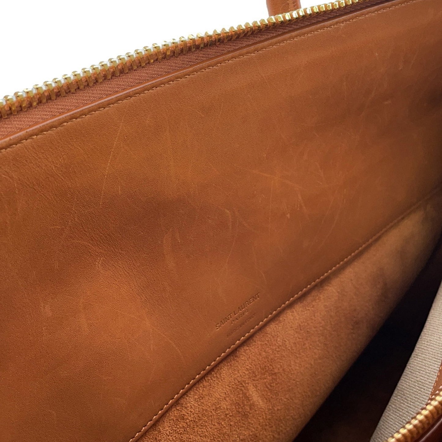 Saint Laurent Sac de jour, "BEIGE, BROWN", "CANVAS, LEATHER", tote