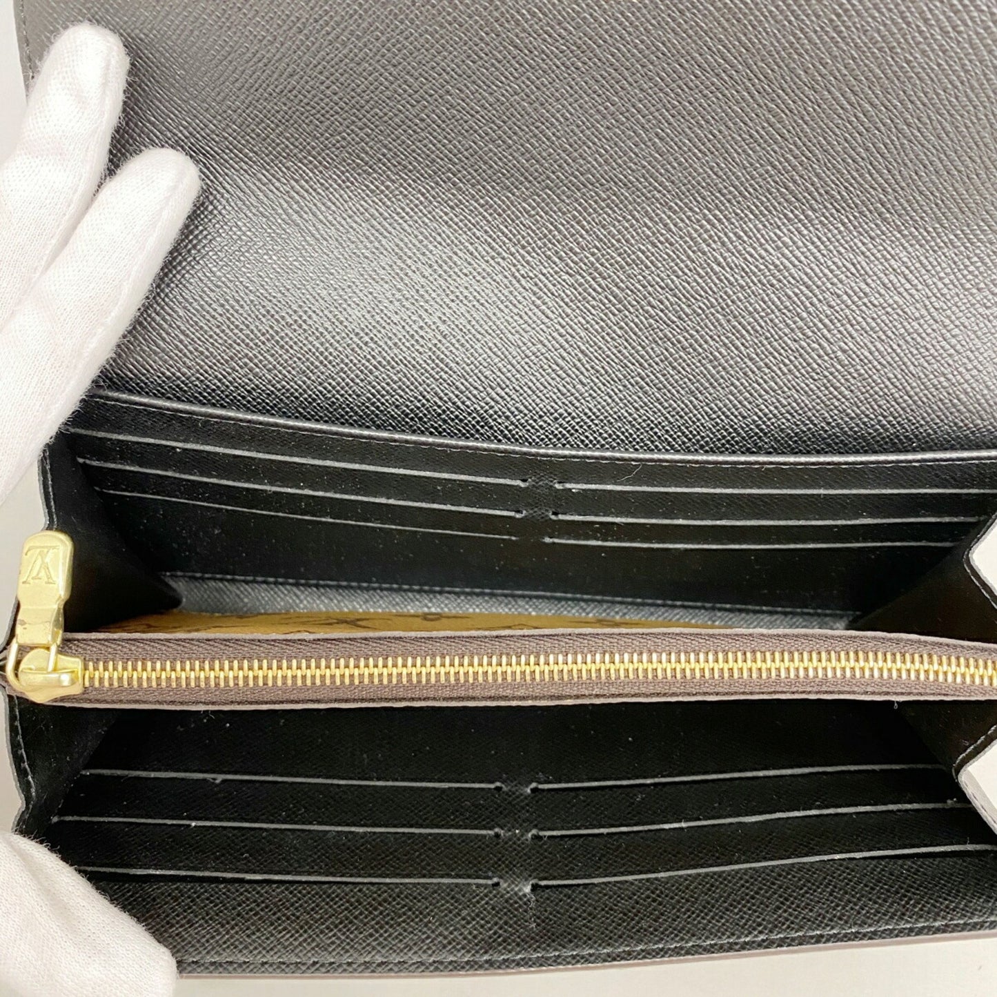 Louis Vuitton Sarah, Brown, Canvas, wallet