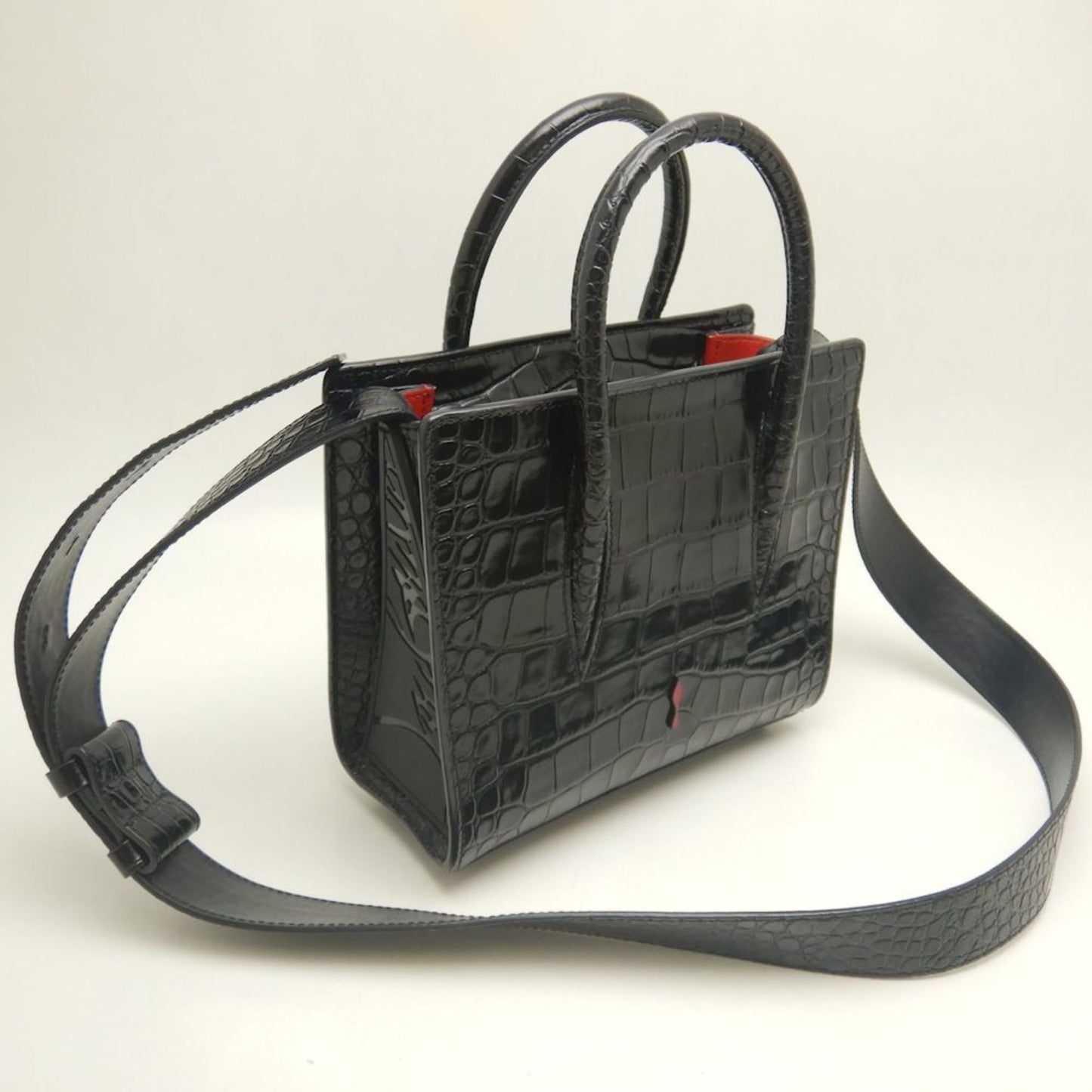 Christian Louboutin Paloma, Black, Leather, handbag