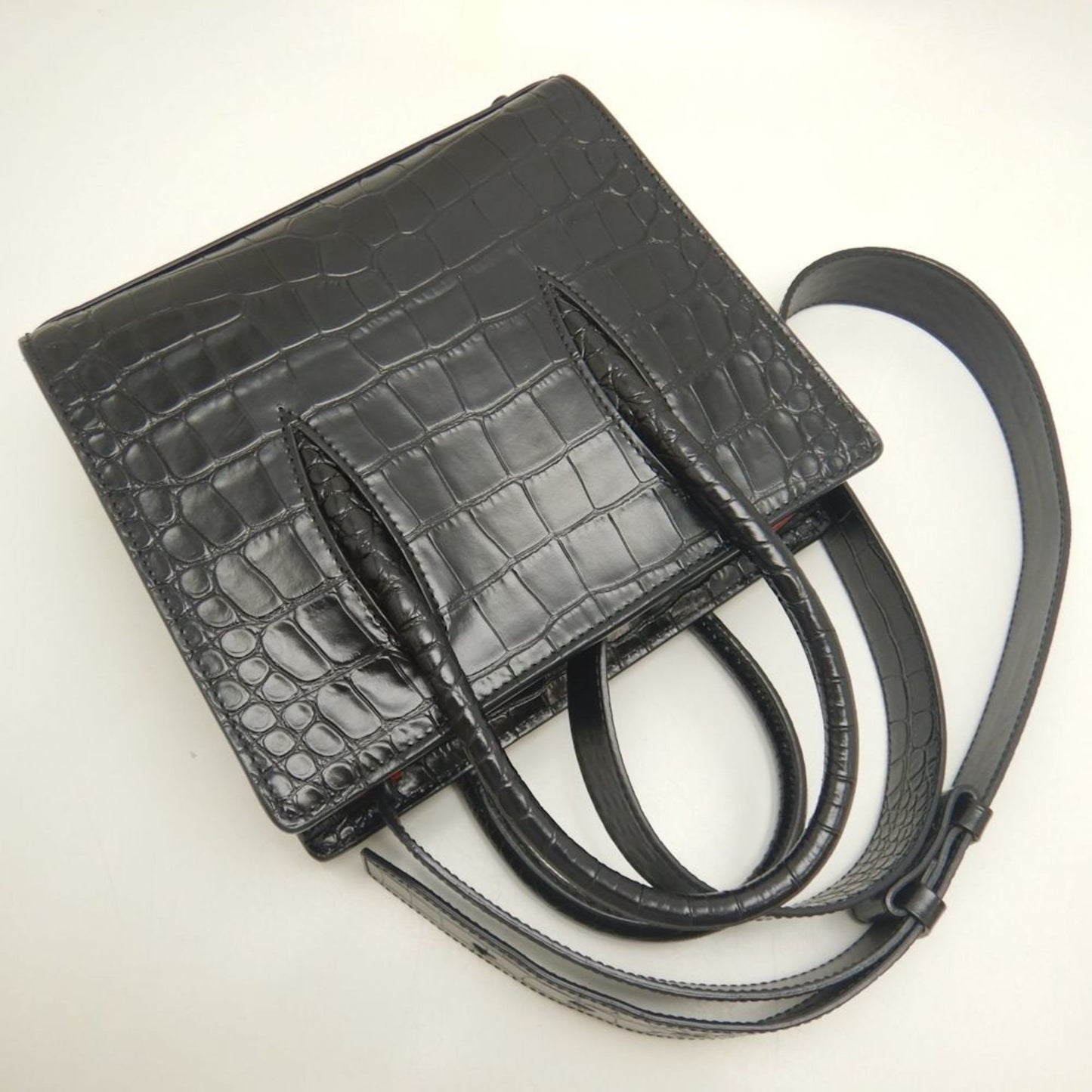 Christian Louboutin Paloma, Black, Leather, handbag