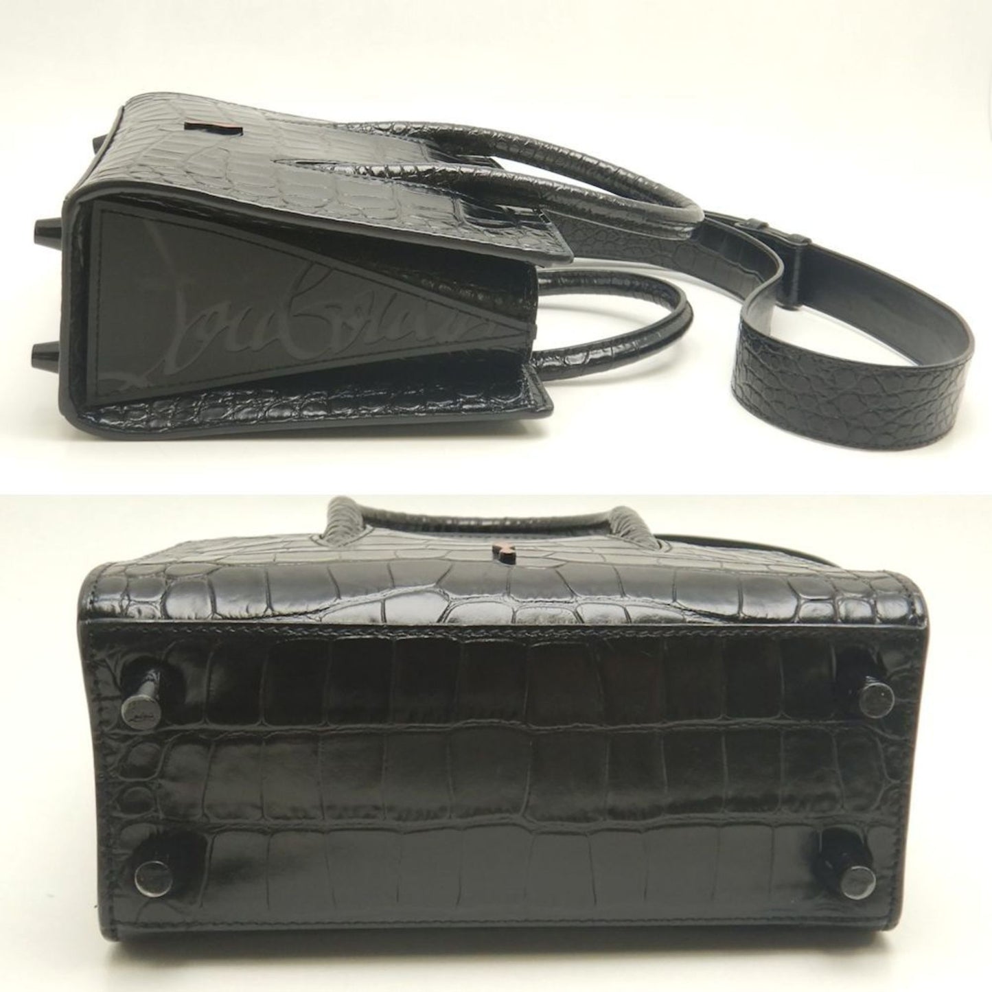 Christian Louboutin Paloma, Black, Leather, handbag