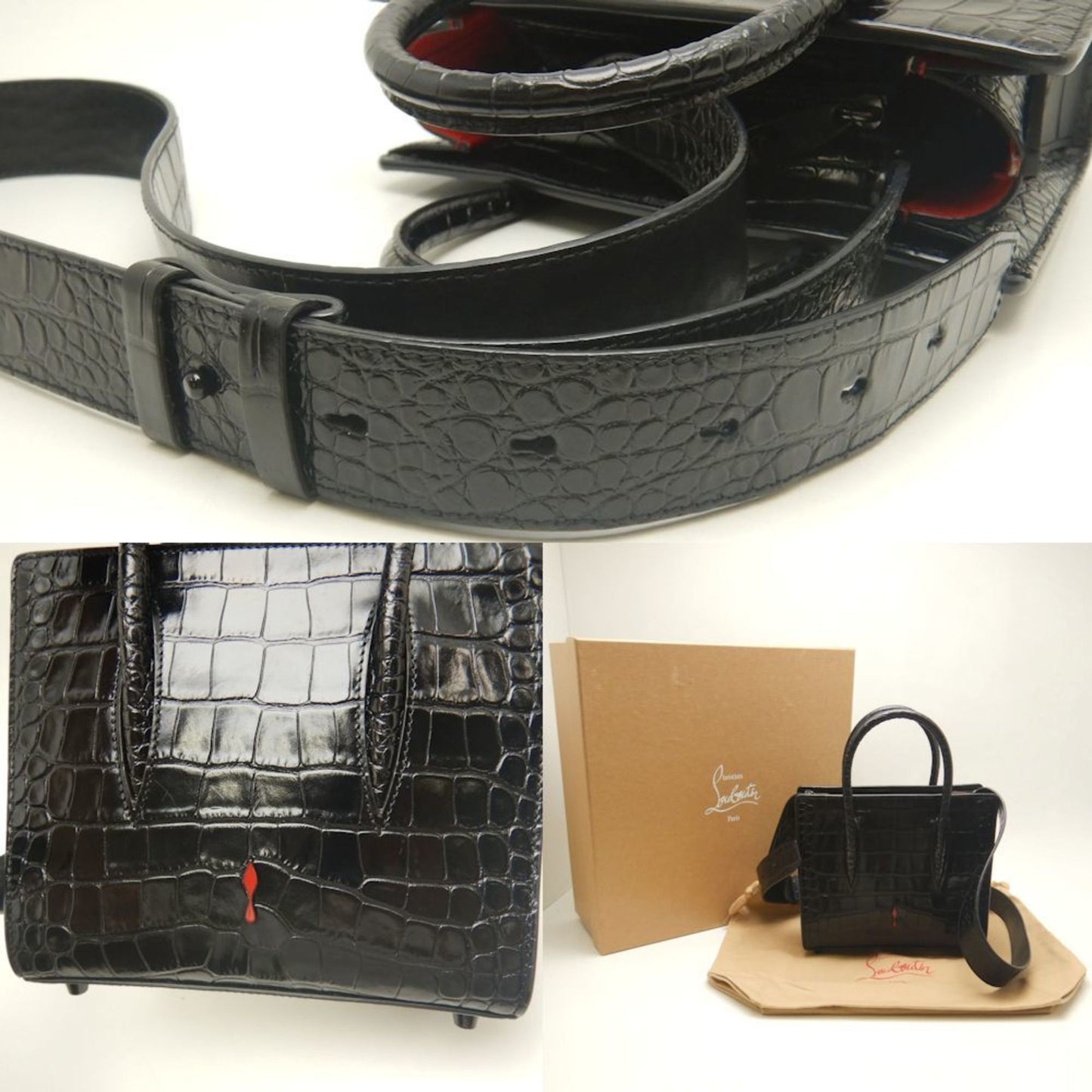 Christian Louboutin Paloma, Black, Leather, handbag