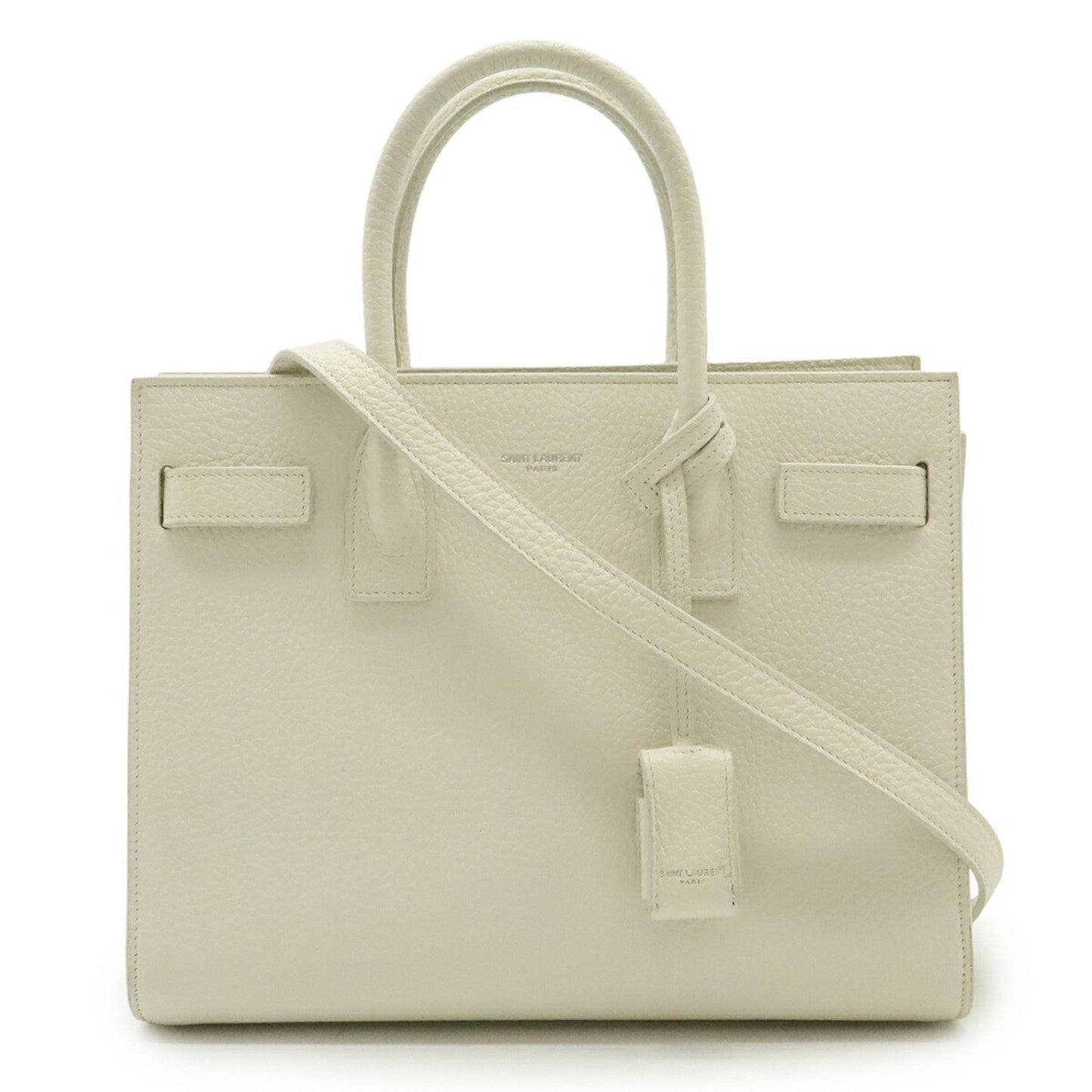 Saint Laurent Sac de jour, White, Leather, handbag