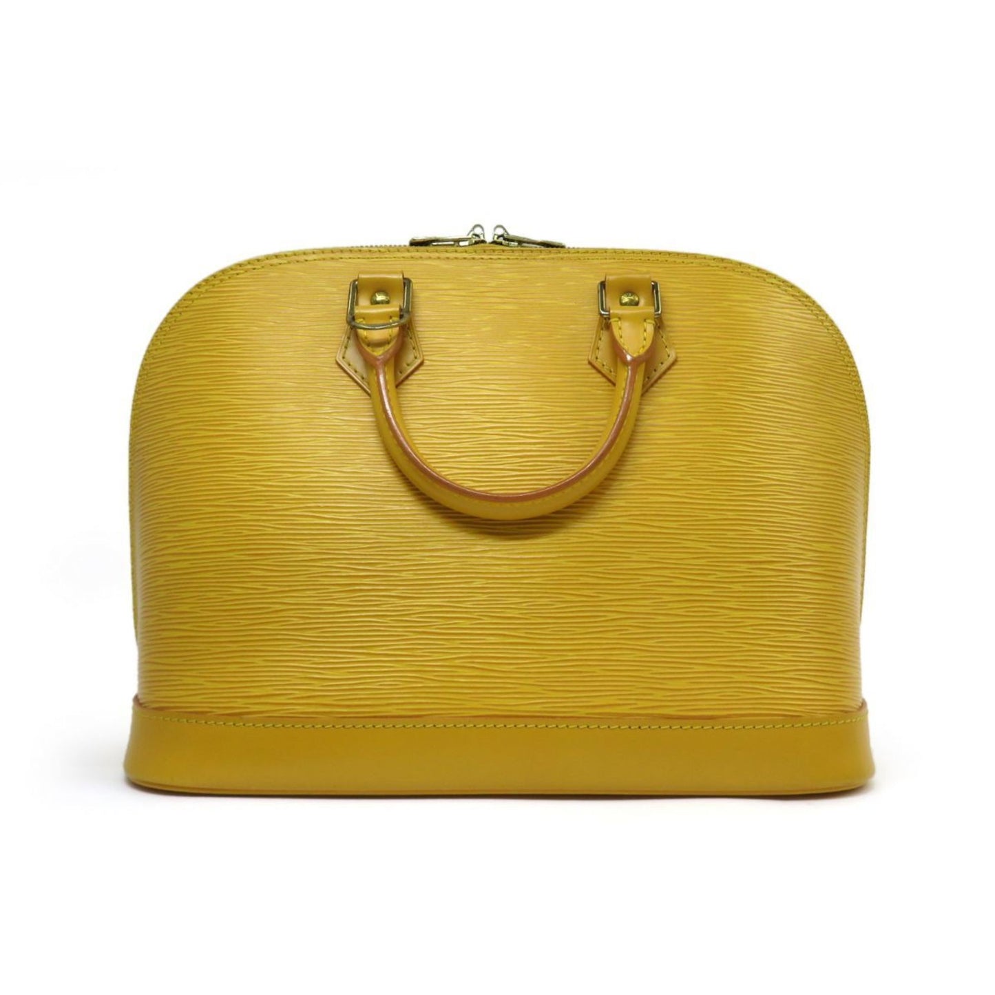 Louis Vuitton Alma, Yellow, Leather, handbag