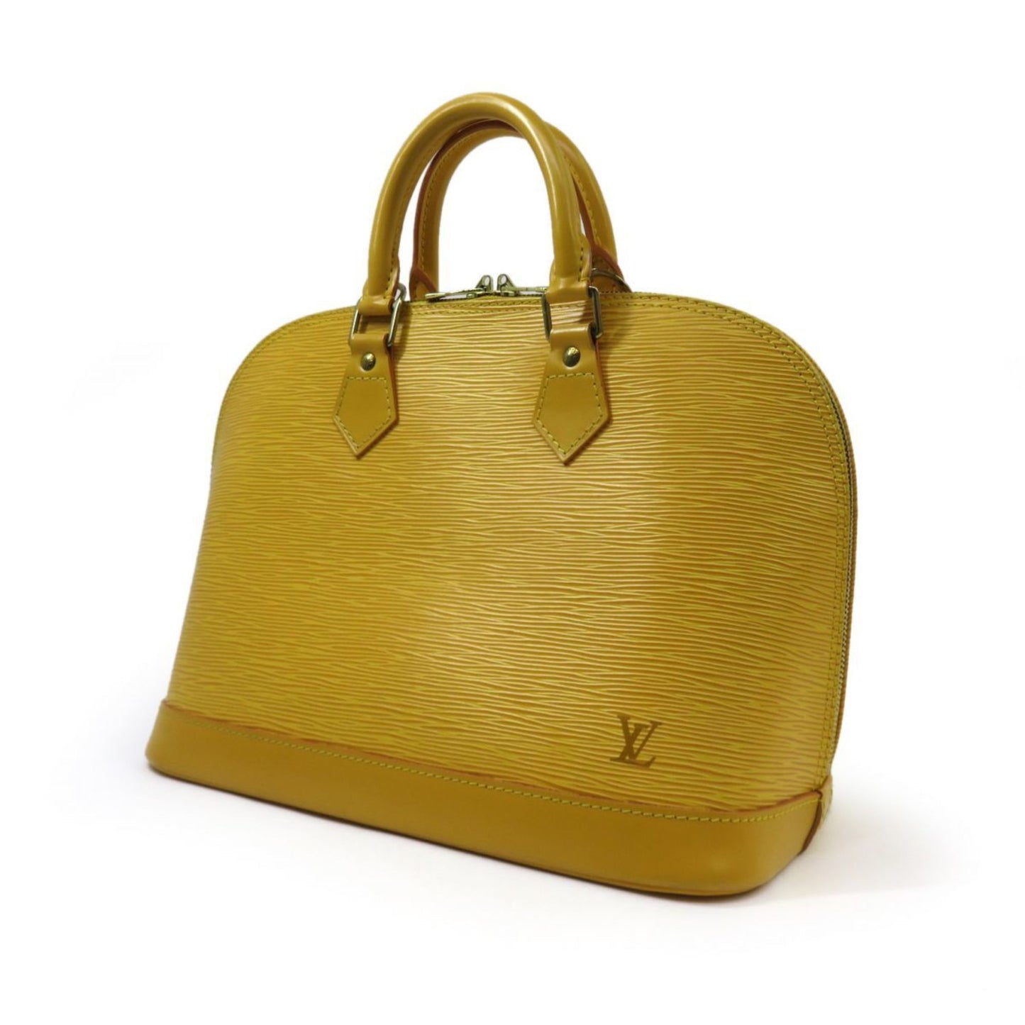 Louis Vuitton Alma, Yellow, Leather, handbag