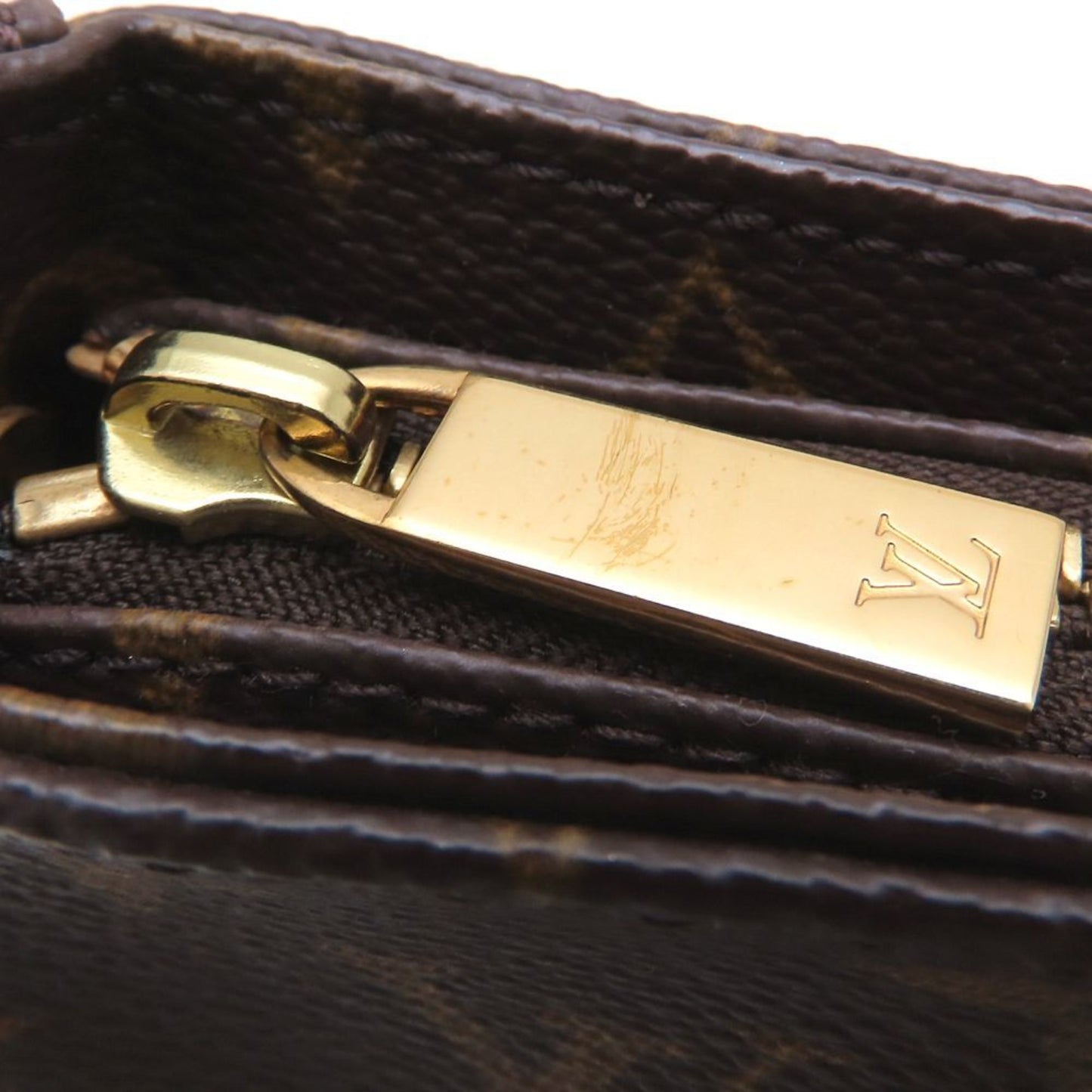 Louis Vuitton Looping MM, Brown, Canvas, shoulder