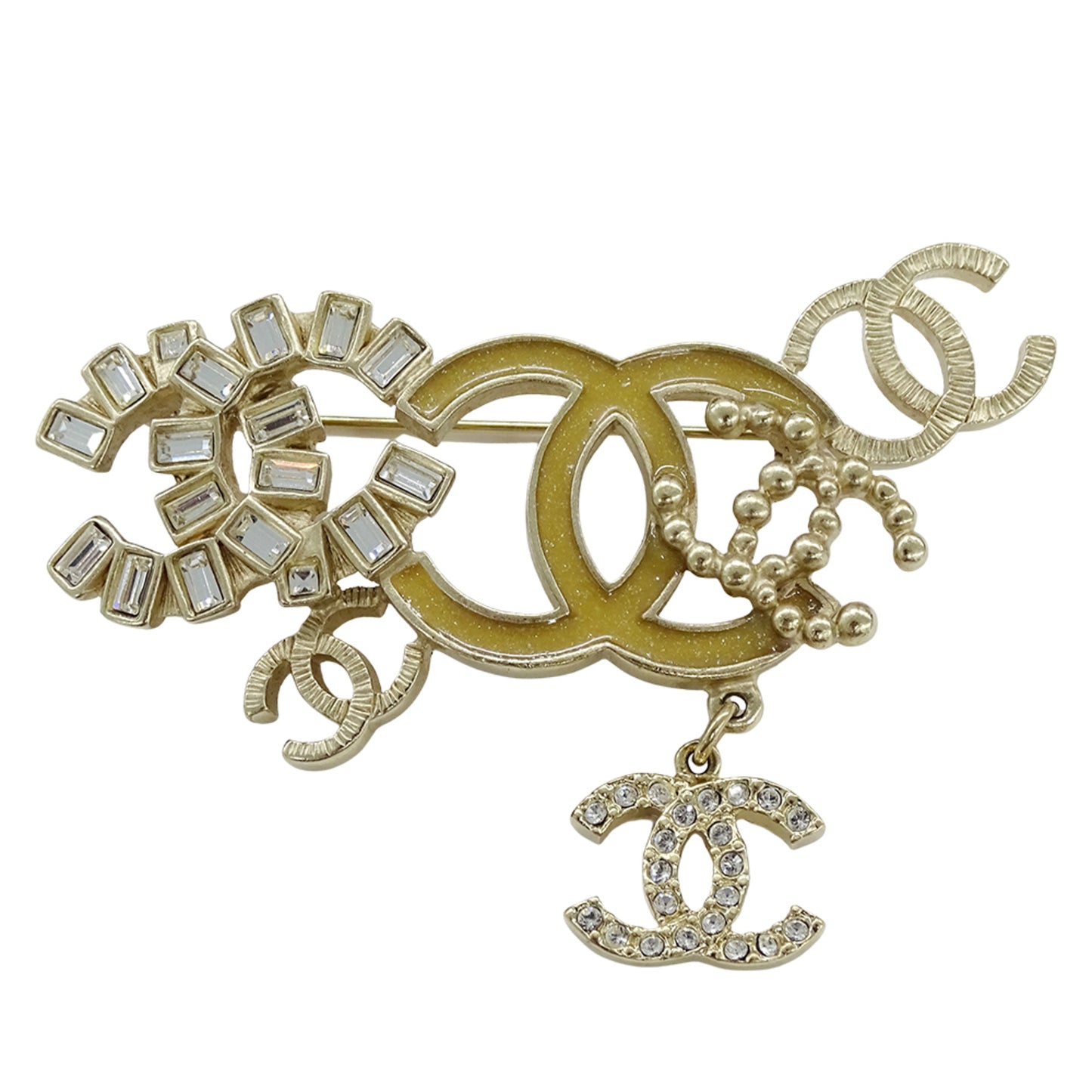 Chanel Coco Mark, Gold, Silver, brooch