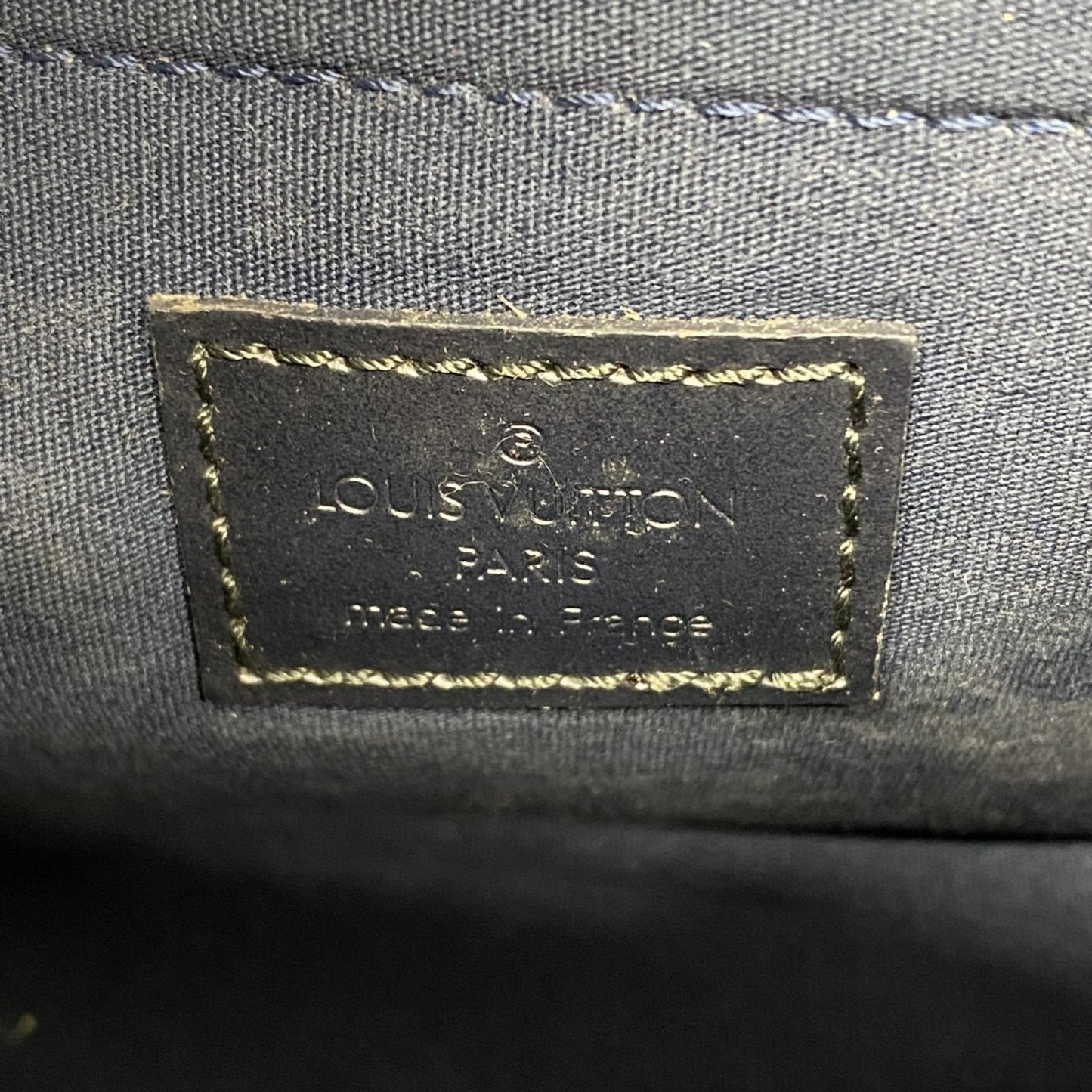Louis Vuitton Shelton, Blue, Leather, handbag
