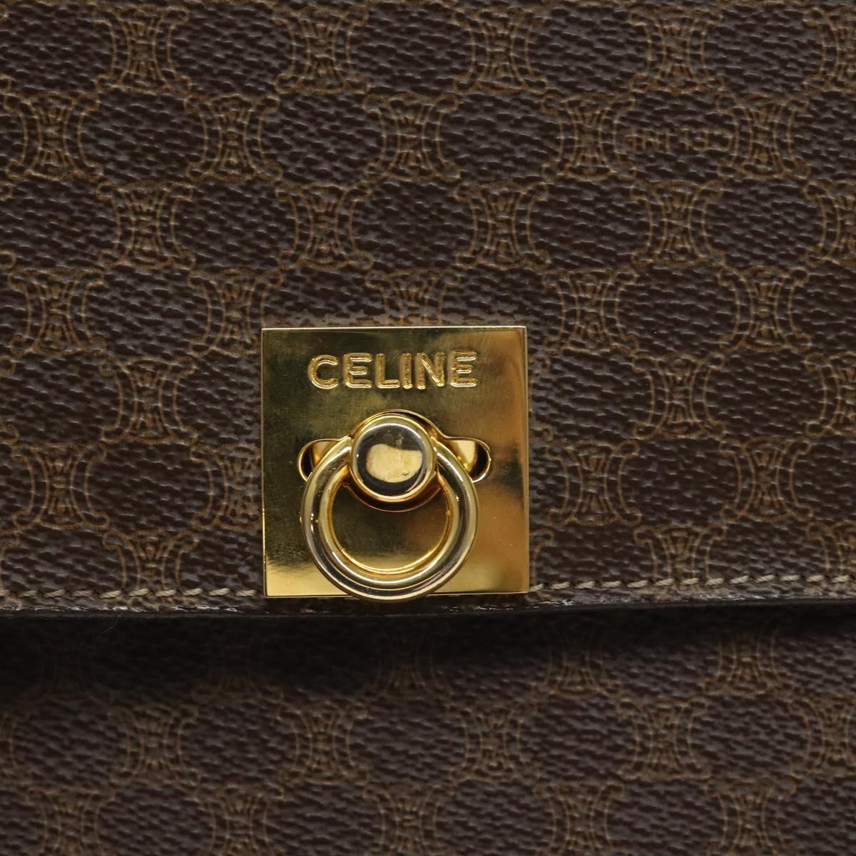 Céline Macadam, Brown, Canvas, handbag