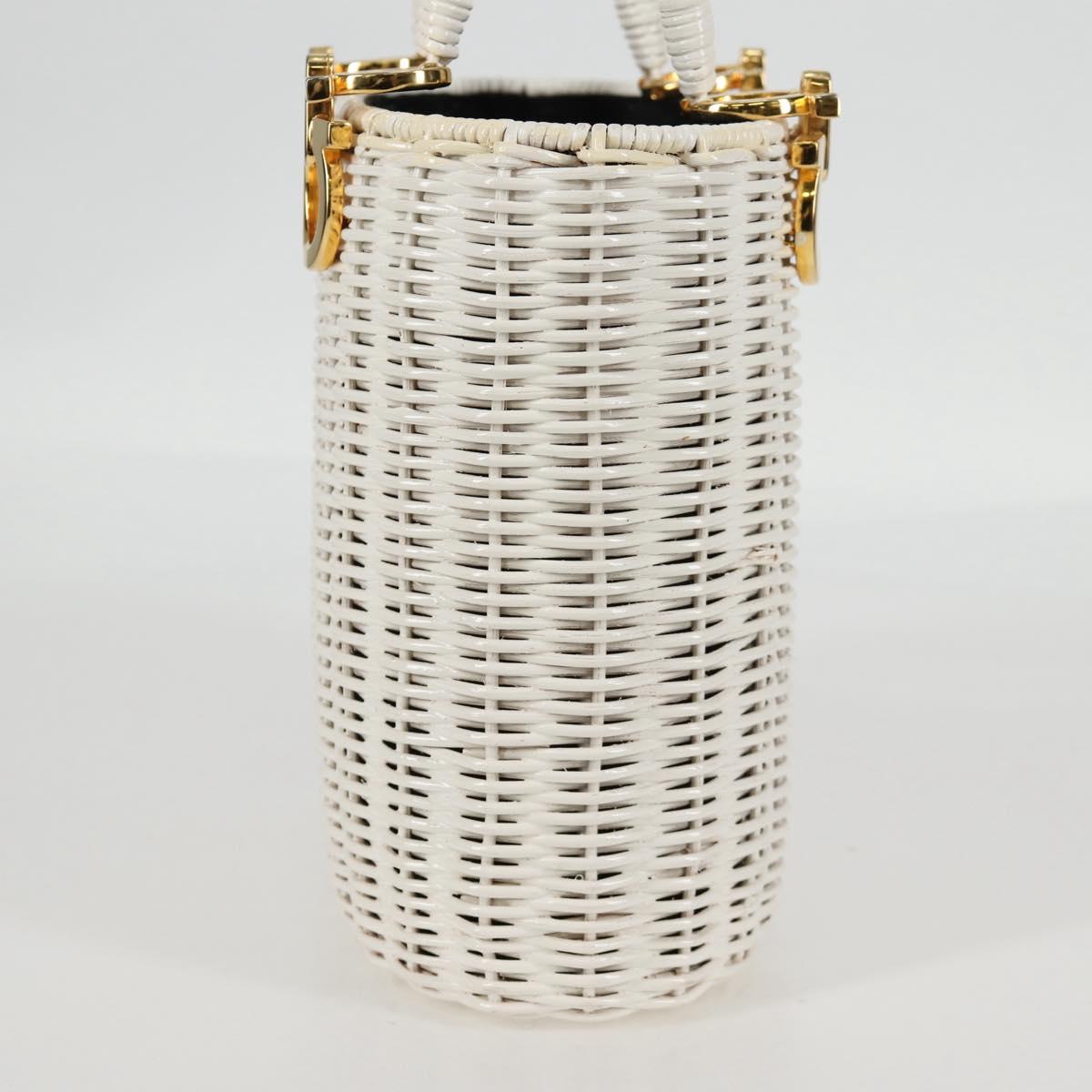 Salvatore Ferragamo Gancini, White, Leather, handbag