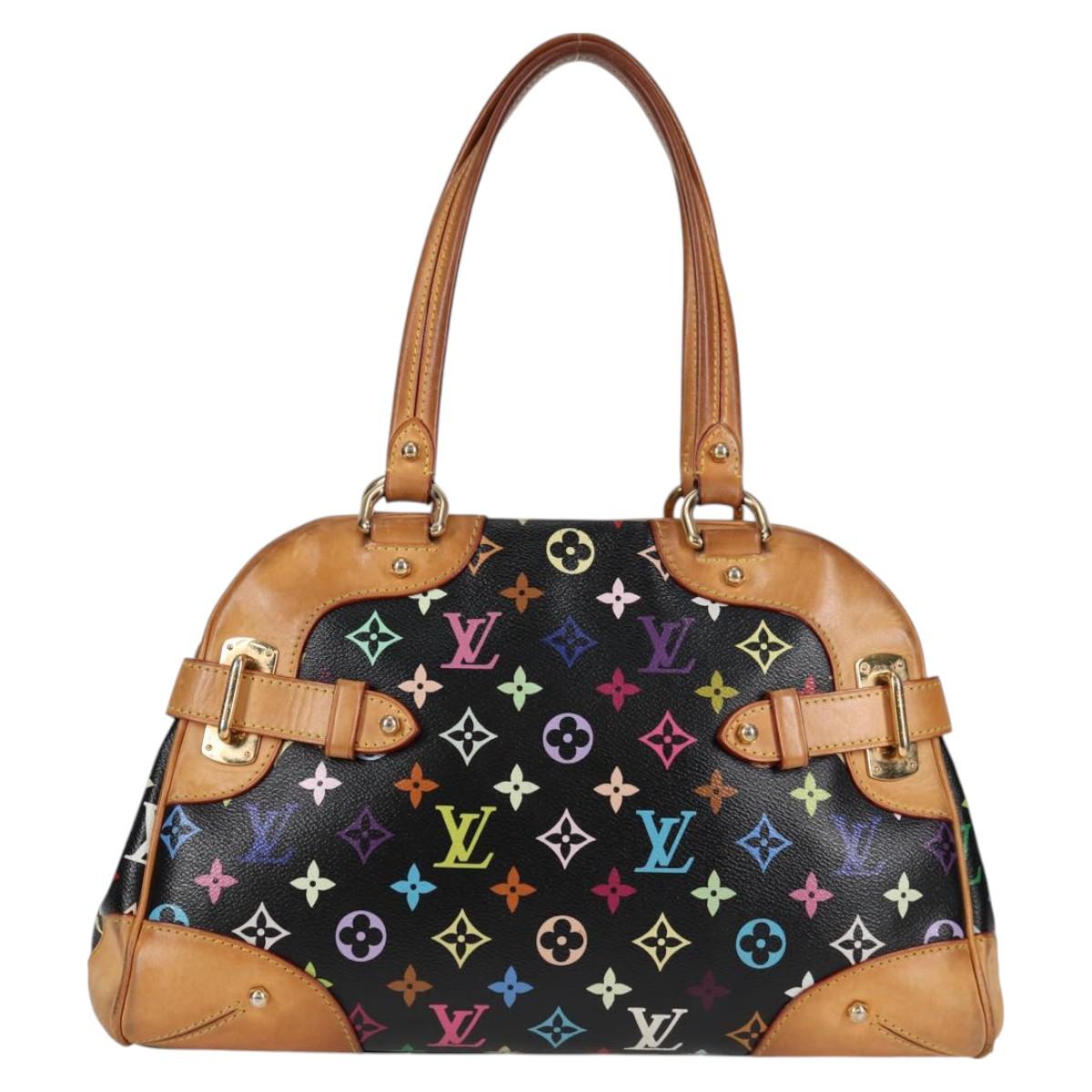 Louis Vuitton Claudia, Black, Canvas, handbag