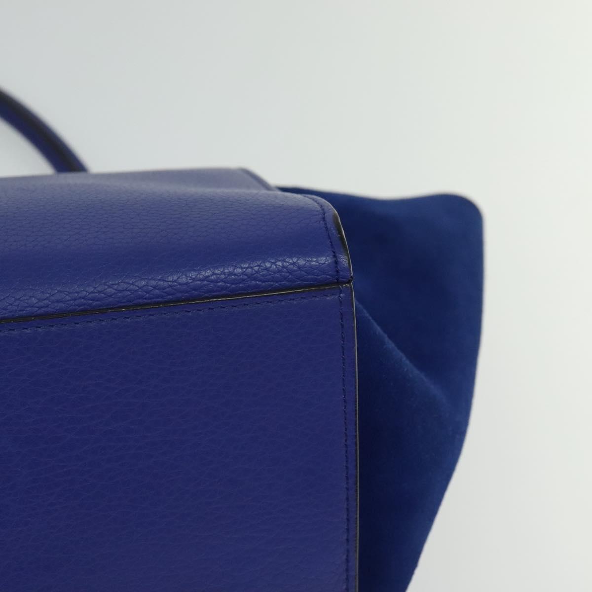 Céline Trapèze, Blue, Leather, handbag