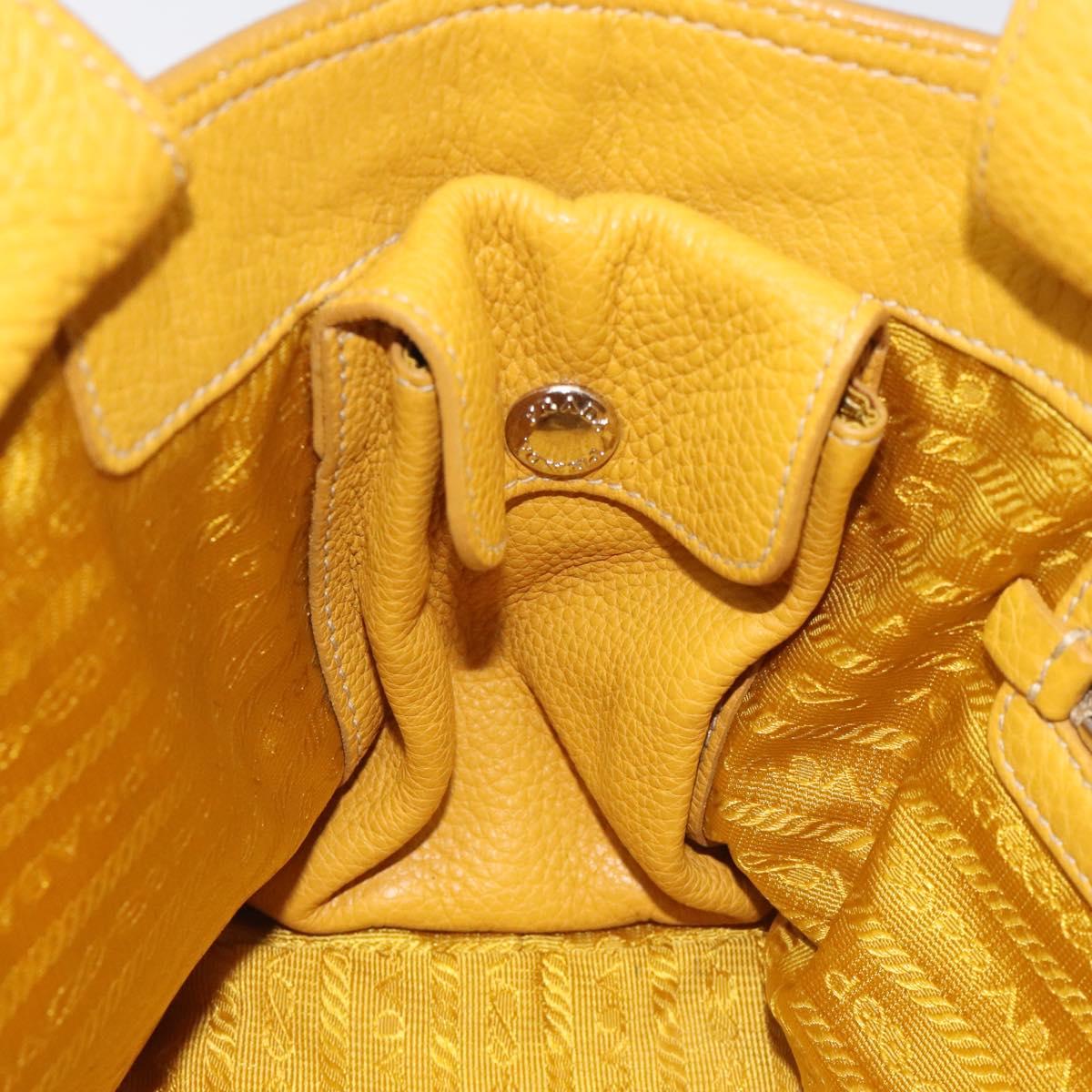 Prada, Yellow, Leather, handbag