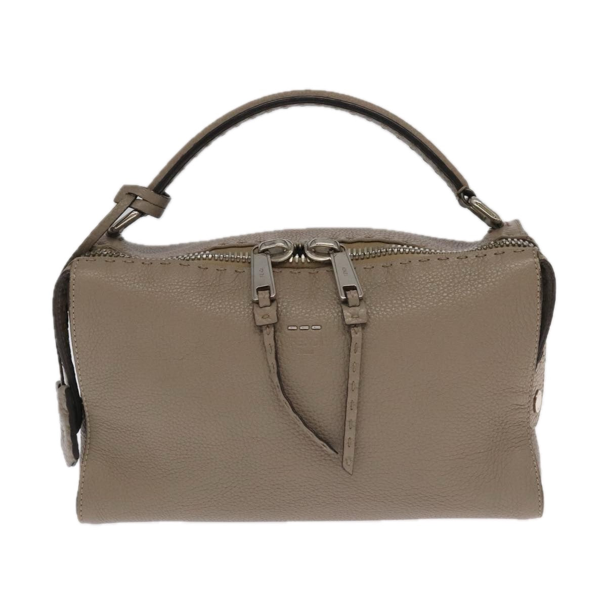 Fendi Lei Selleria, Beige, Leather, handbag