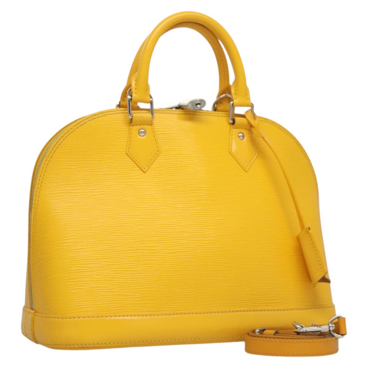 Louis Vuitton Alma, Yellow, Leather, handbag