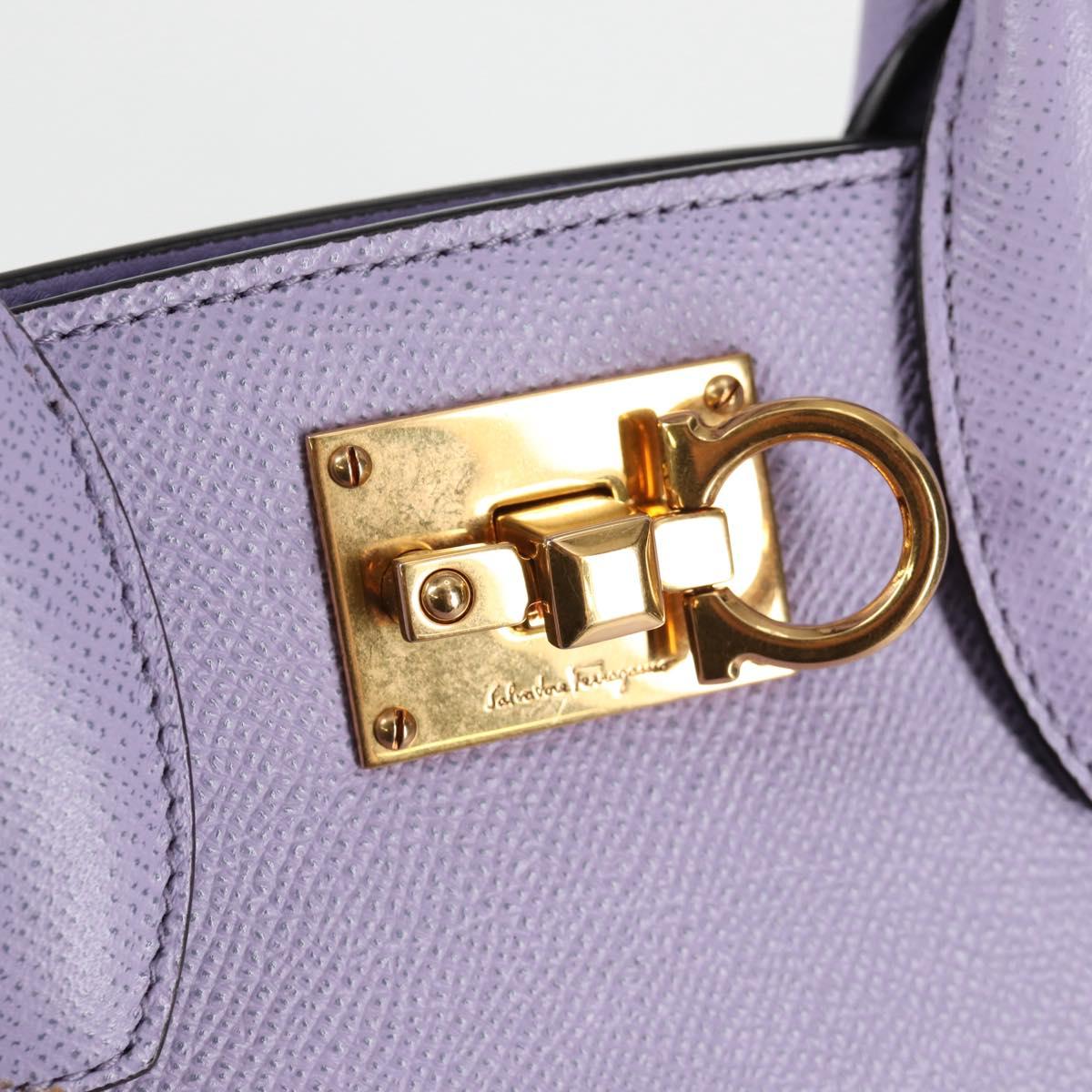 Salvatore Ferragamo Gancini, Purple, Leather, handbag