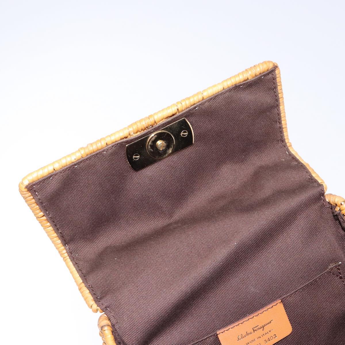 Salvatore Ferragamo Gancini, Brown, Leather, handbag