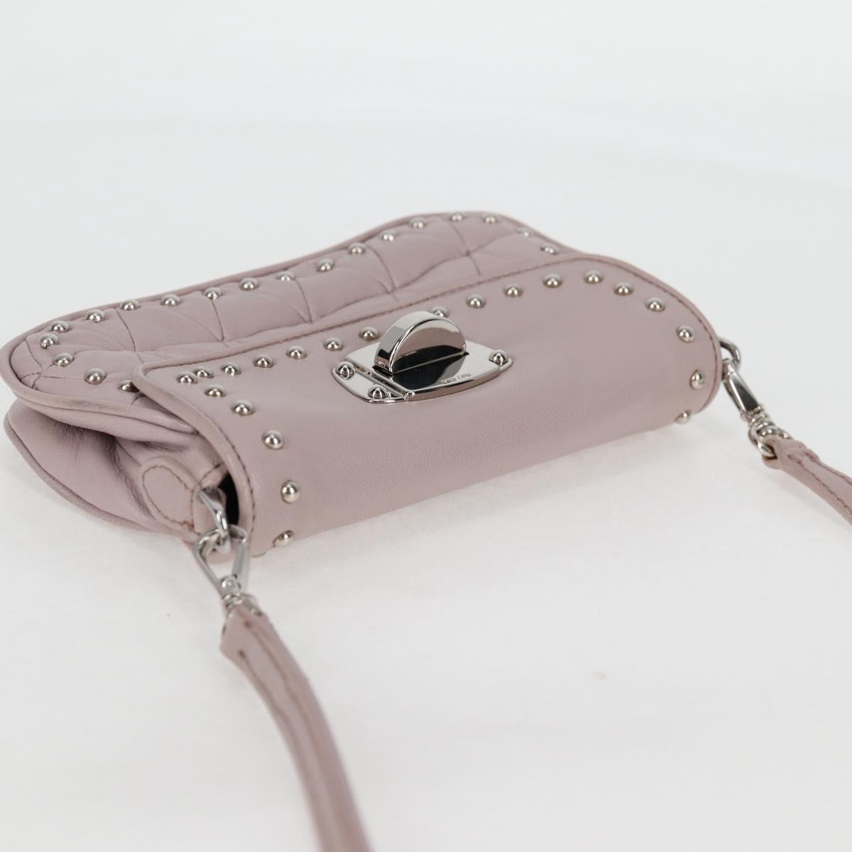Miu Miu Studded, Pink, Leather, shoulder