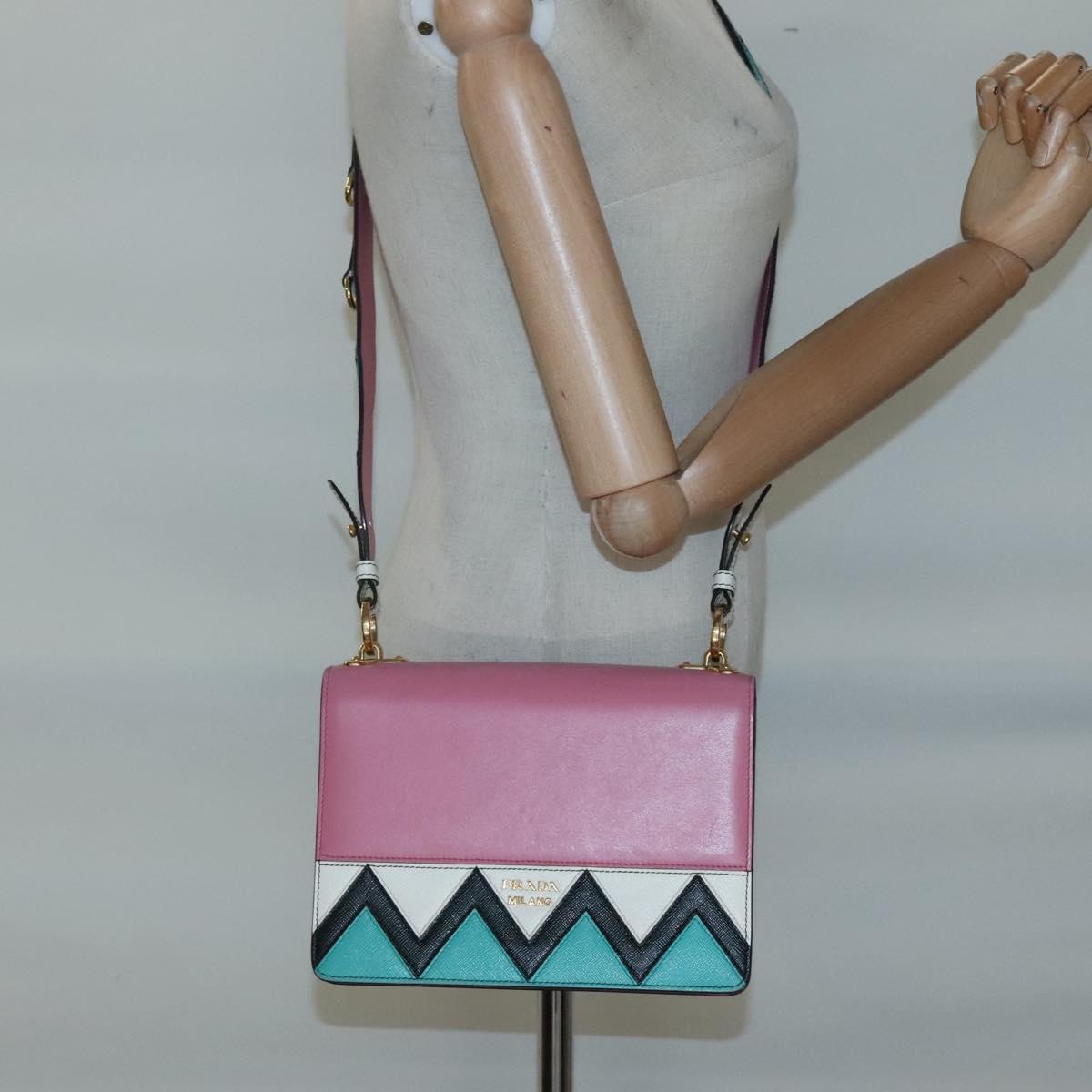 Prada Saffiano, Pink, Leather, shoulder