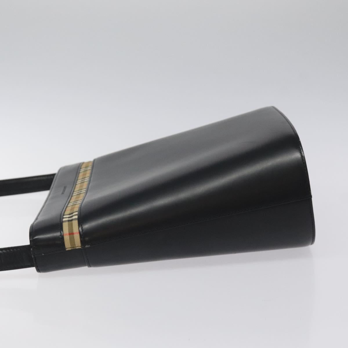 Burberry House Check, Black, Leather, shoulder