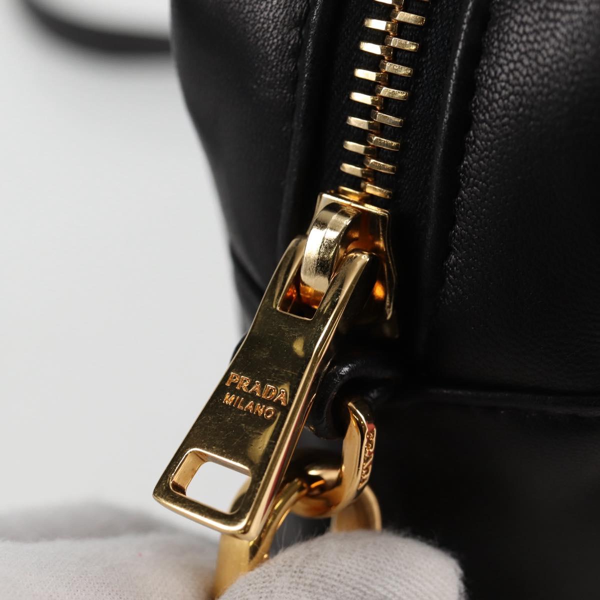 Prada Ribbon, Black, Leather, shoulder
