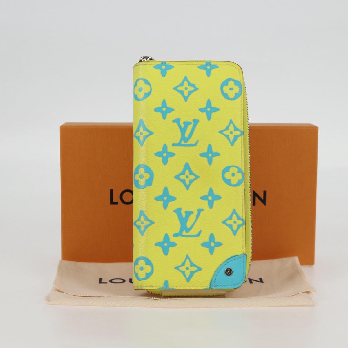 Louis Vuitton Zippy Wallet Vertical, Yellow, Canvas, wallet