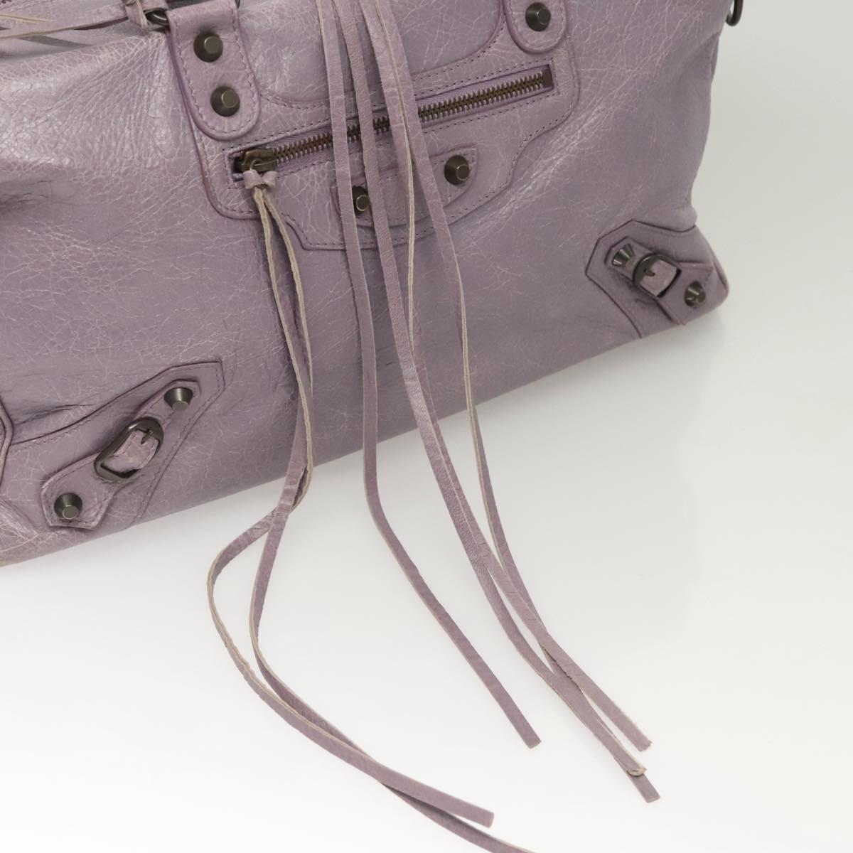 Balenciaga City, Purple, Leather, handbag