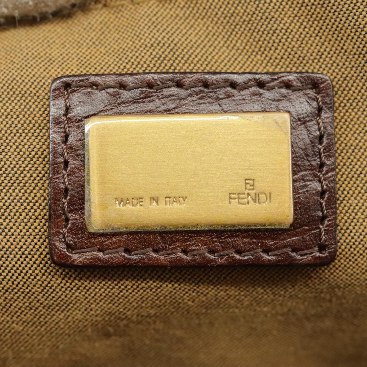 Fendi Zucchino, Khaki, Canvas, handbag