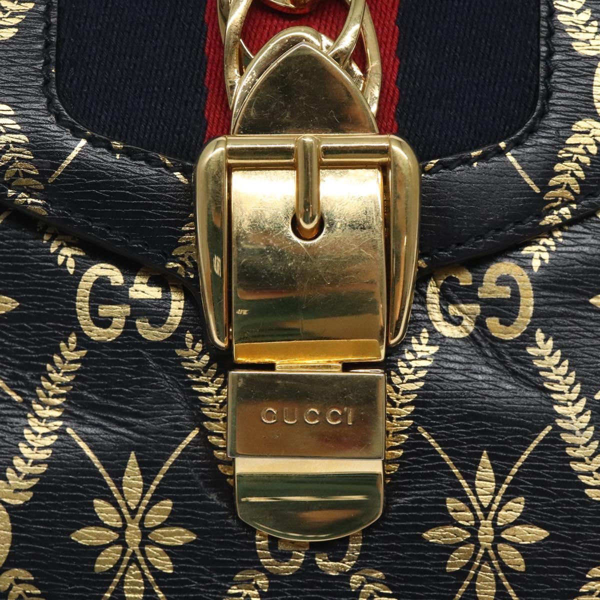 Gucci Sylvie, Navy, Leather, handbag