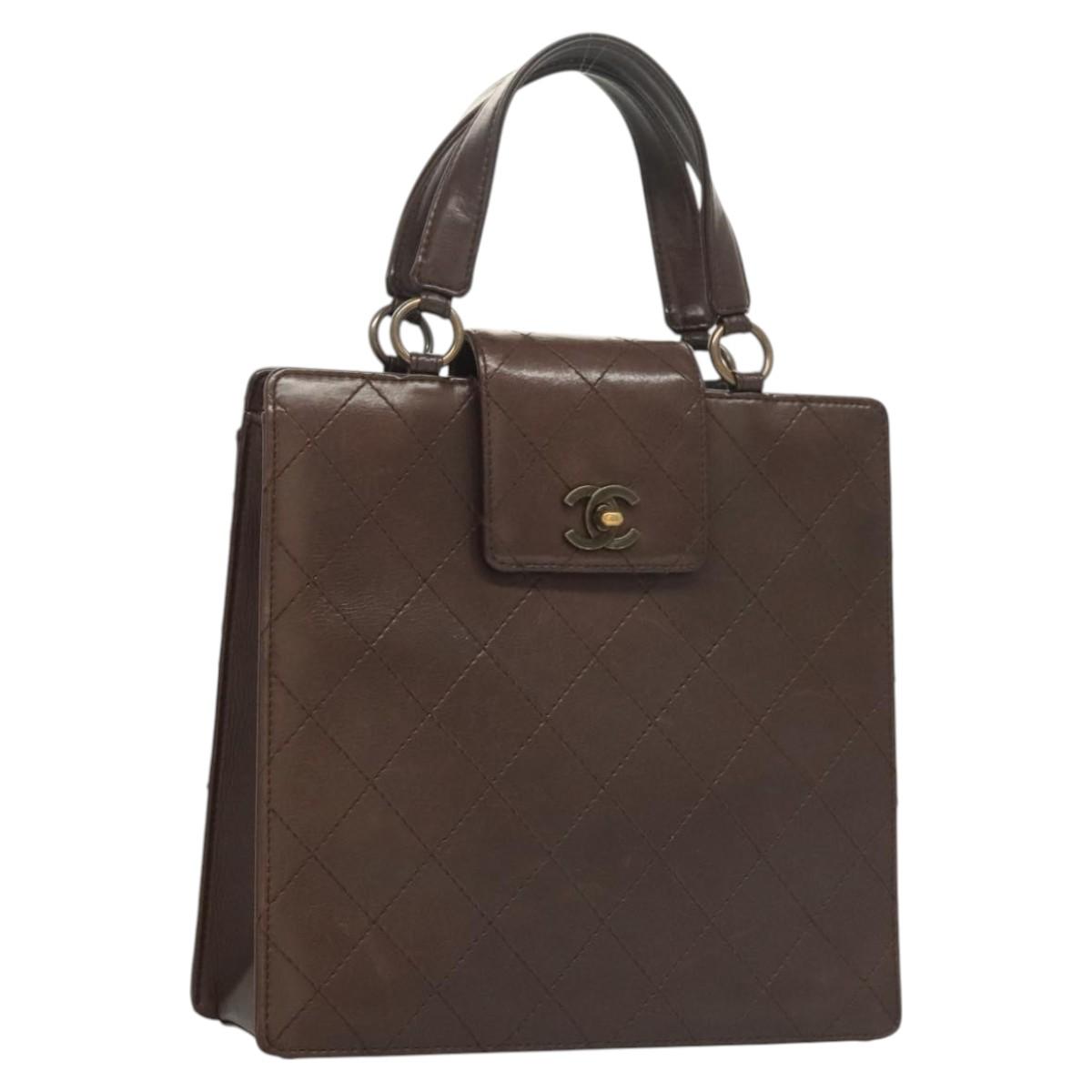Chanel Coco Mark, Brown, Leather, handbag