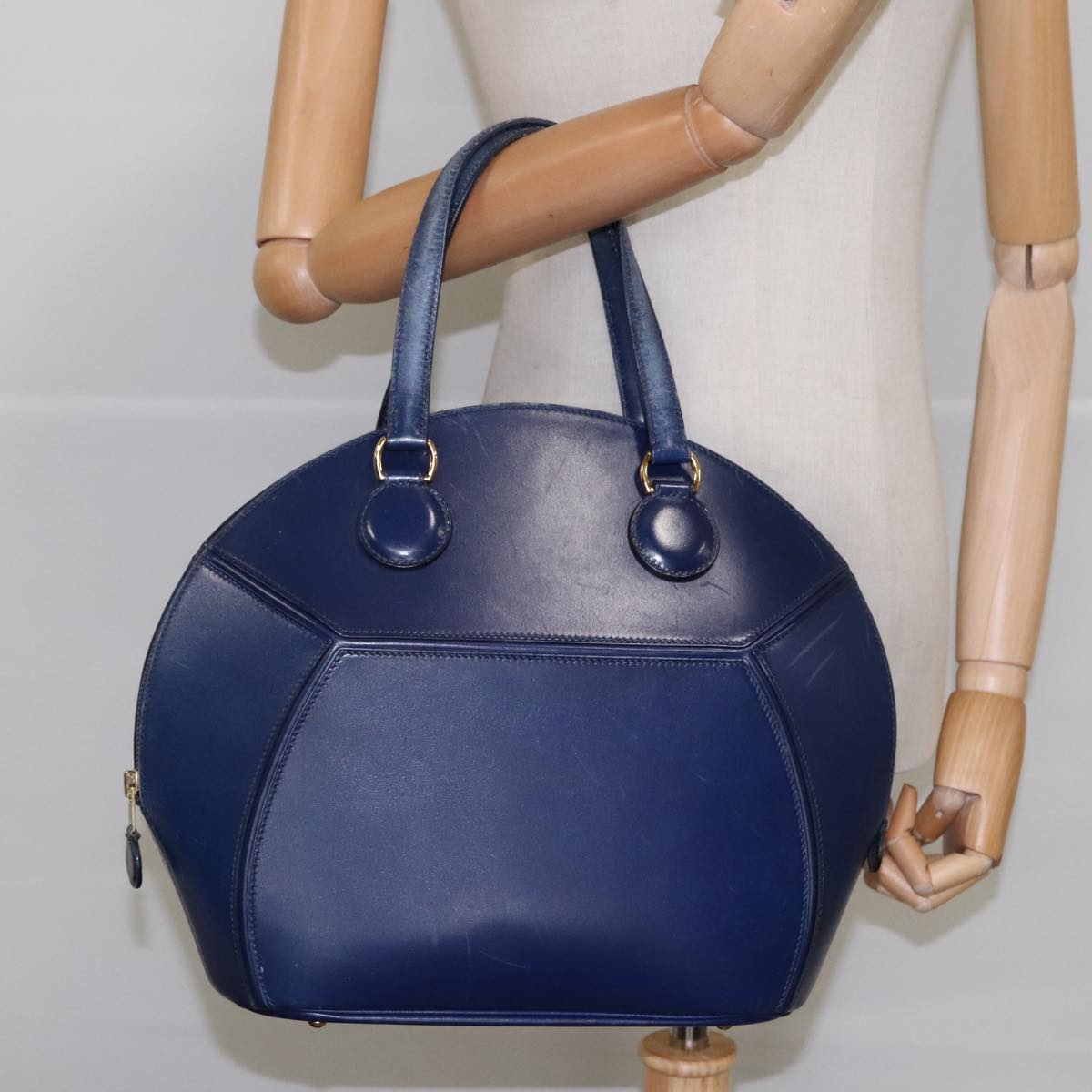 Hermès Ile De Shiki, Blue, Leather, handbag