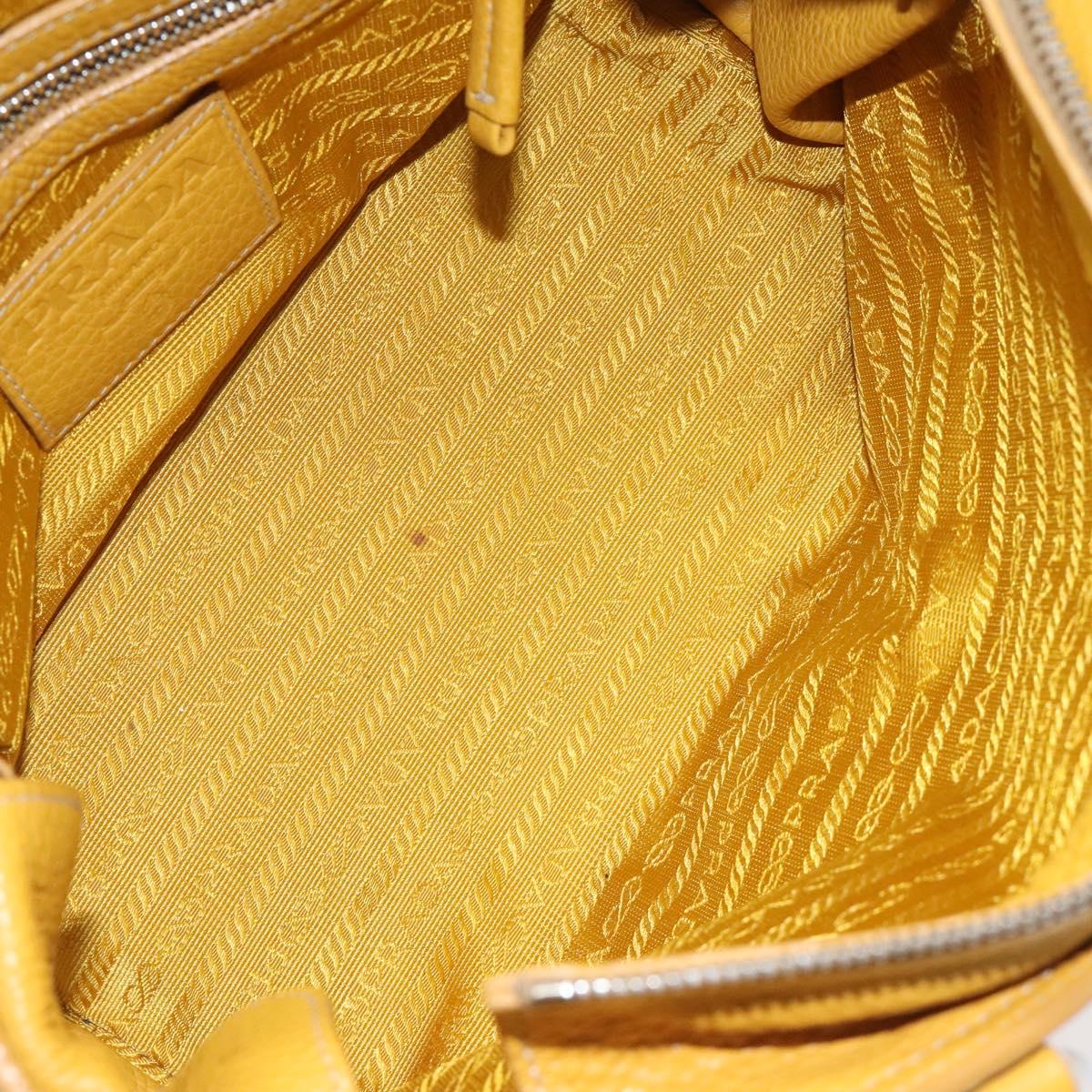 Prada, Yellow, Leather, handbag