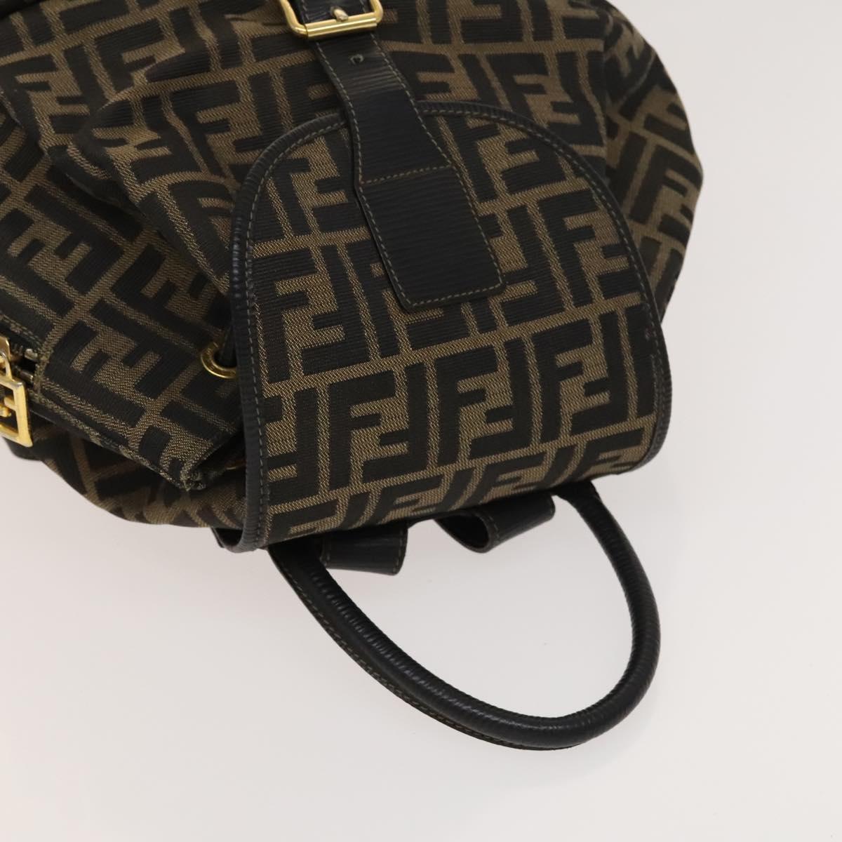 Fendi Zucca, Brown, Canvas, backpack