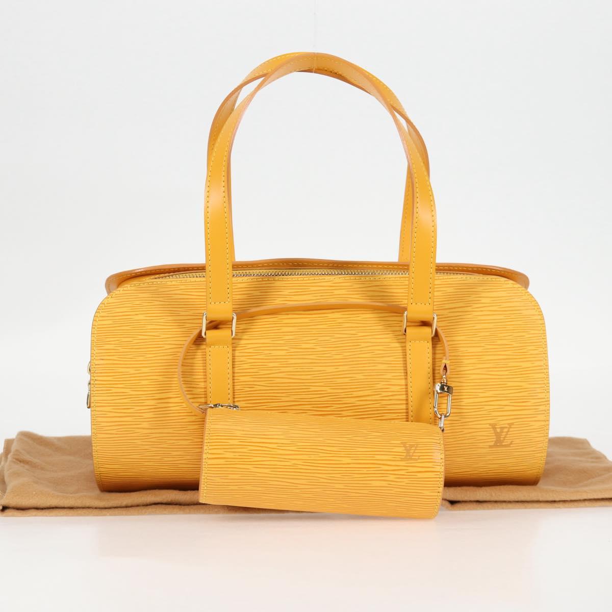 Louis Vuitton Soufflot, Yellow, Leather, handbag