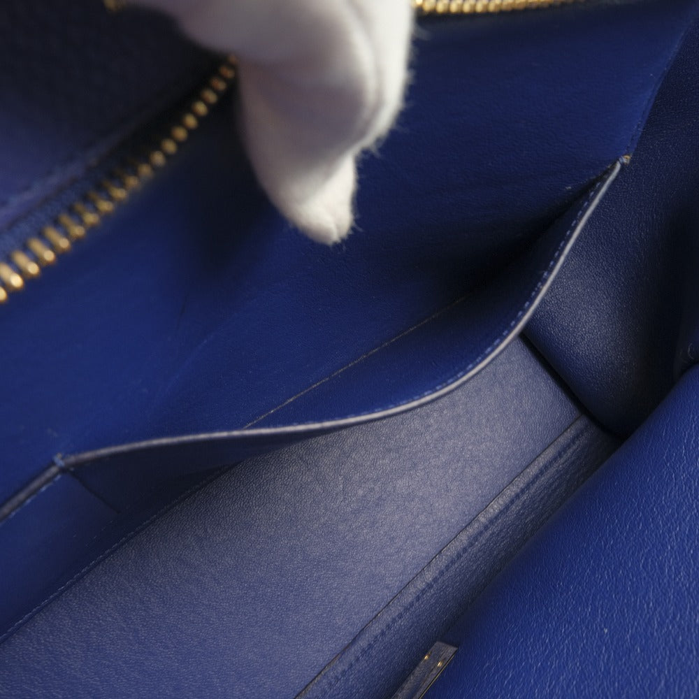 Céline Trapèze, Blue, Leather, handbag
