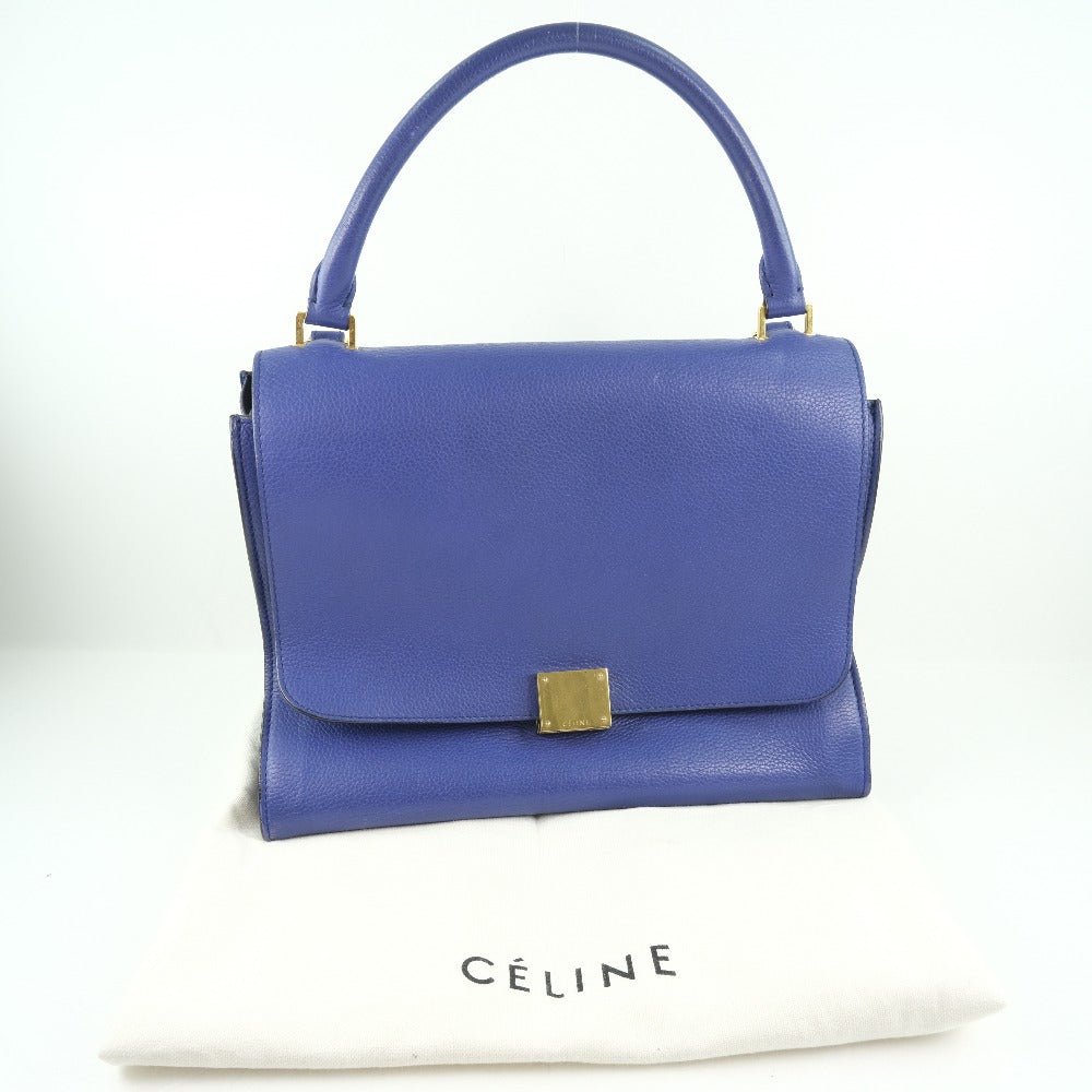 Céline Trapèze, Blue, Leather, handbag