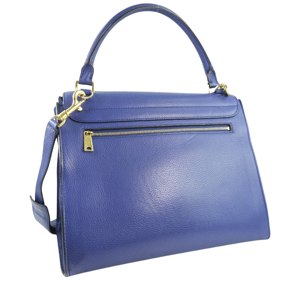 Céline Trapèze, Blue, Leather, handbag