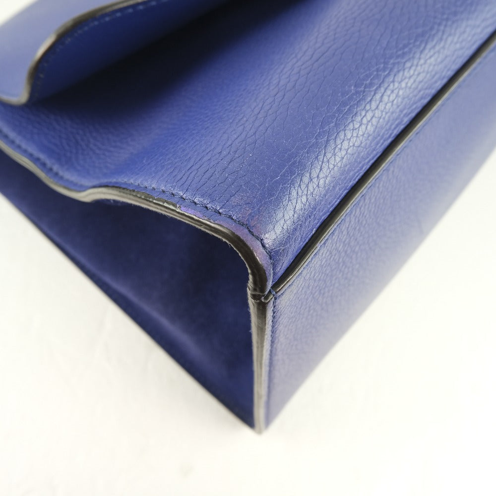 Céline Trapèze, Blue, Leather, handbag