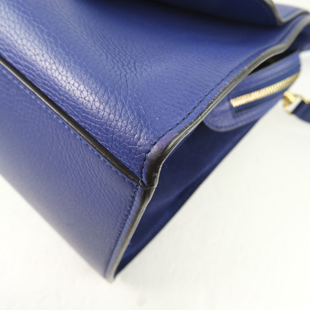 Céline Trapèze, Blue, Leather, handbag