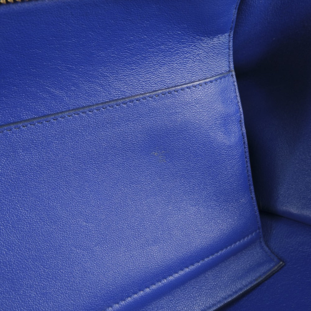 Céline Trapèze, Blue, Leather, handbag