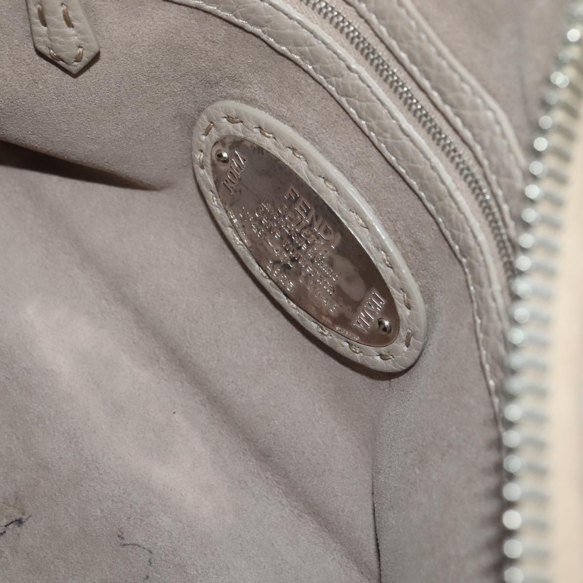 Fendi Lei Selleria, Beige, Leather, handbag