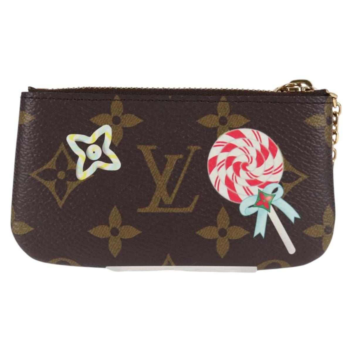 Louis Vuitton Pochette Clés, Brown, Canvas, wallet