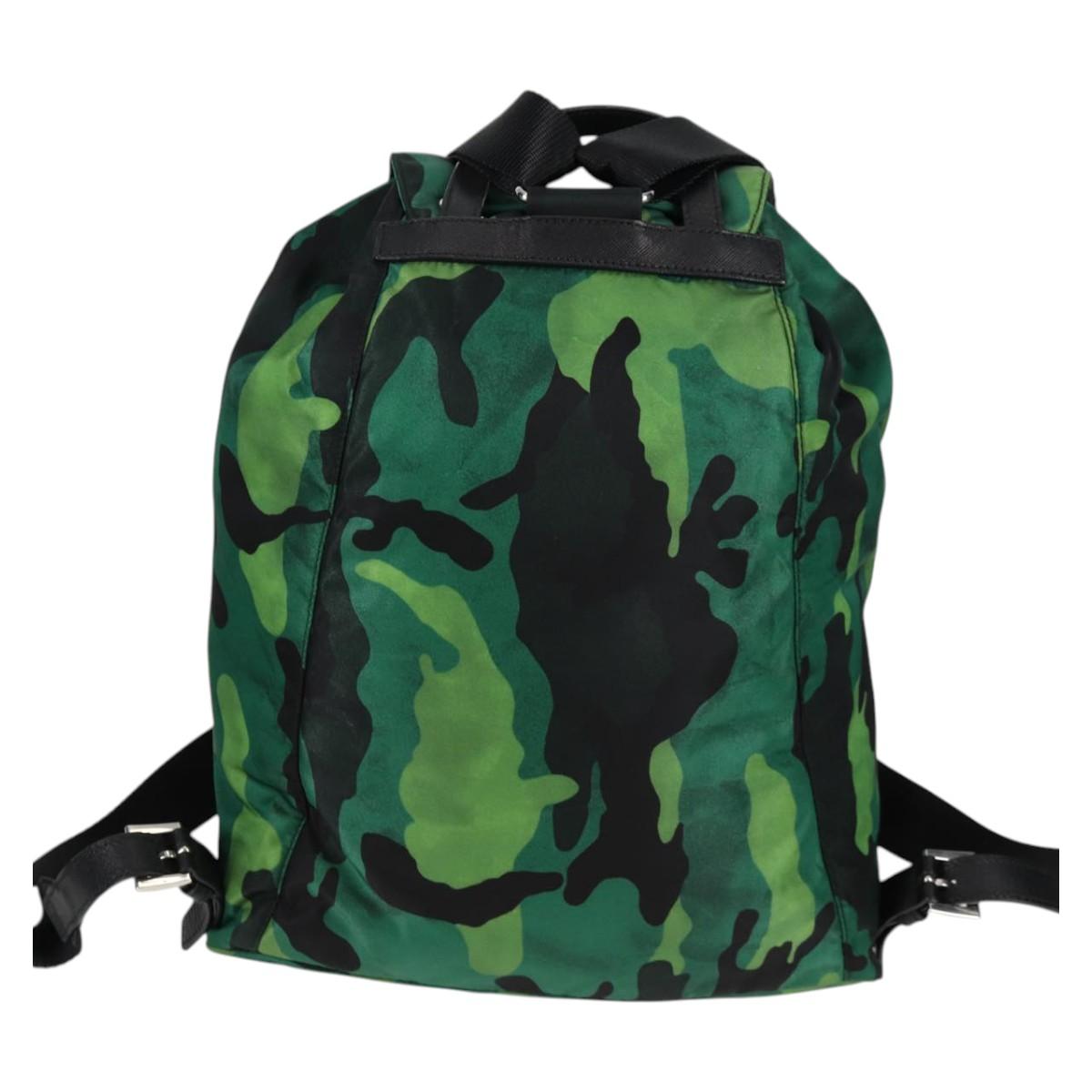 Prada, Green, NYLON, backpack