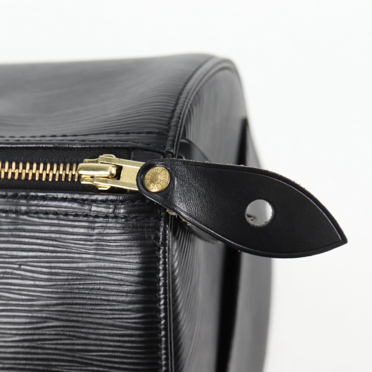 Louis Vuitton Speedy, Black, Leather, handbag