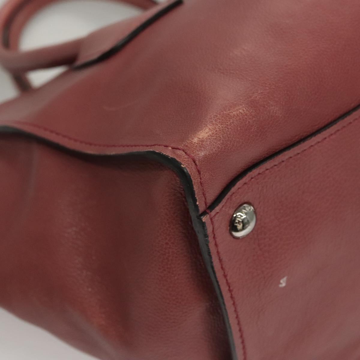Prada Twin Pocket, Burgundy, Leather, handbag