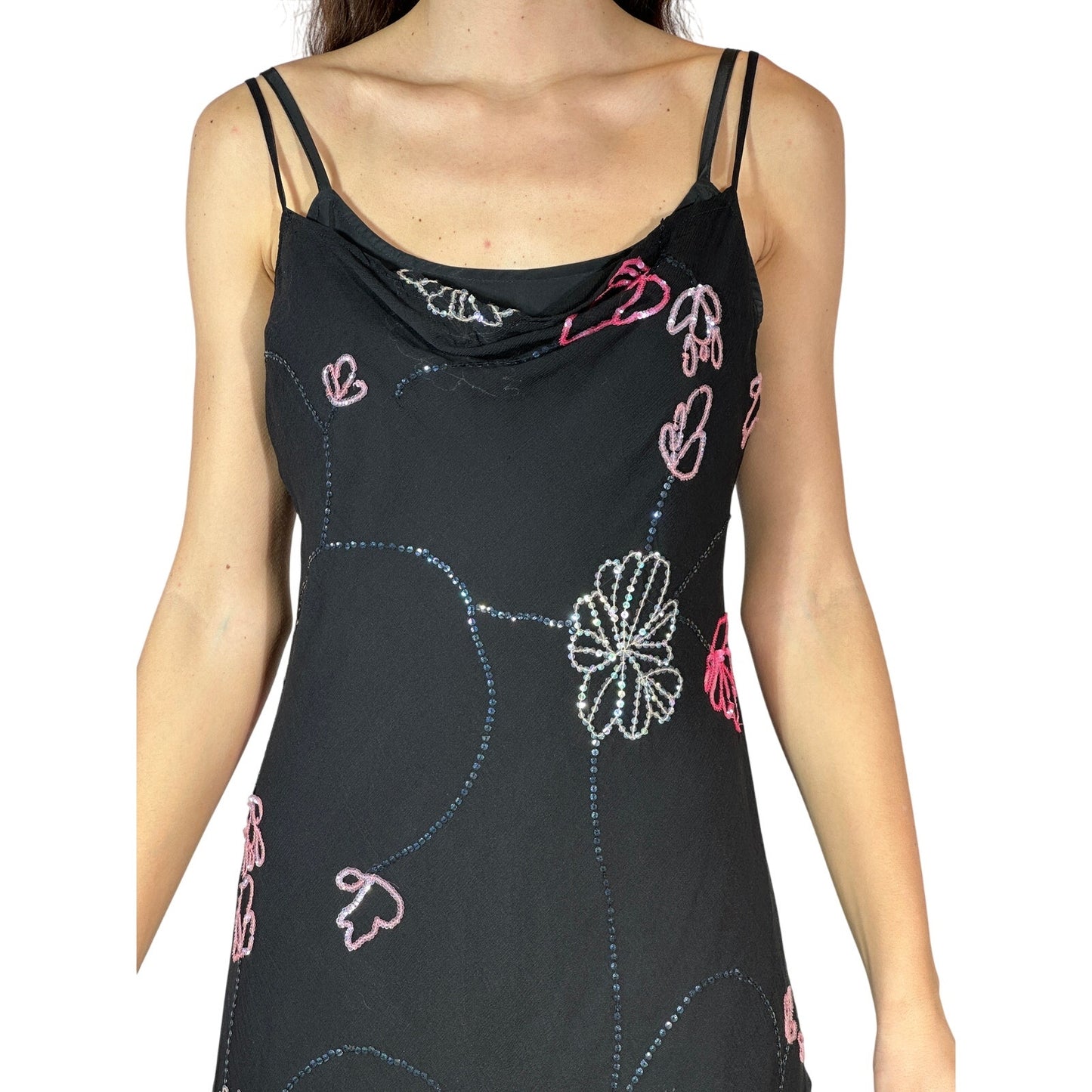 PINKO Sequin Asymmetrical Slip Dress