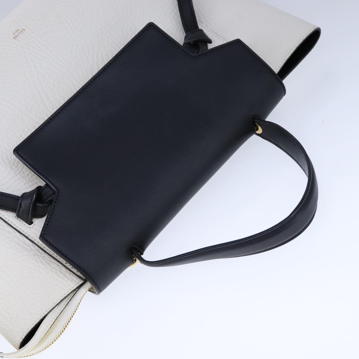 Céline Belt, White, Leather, handbag